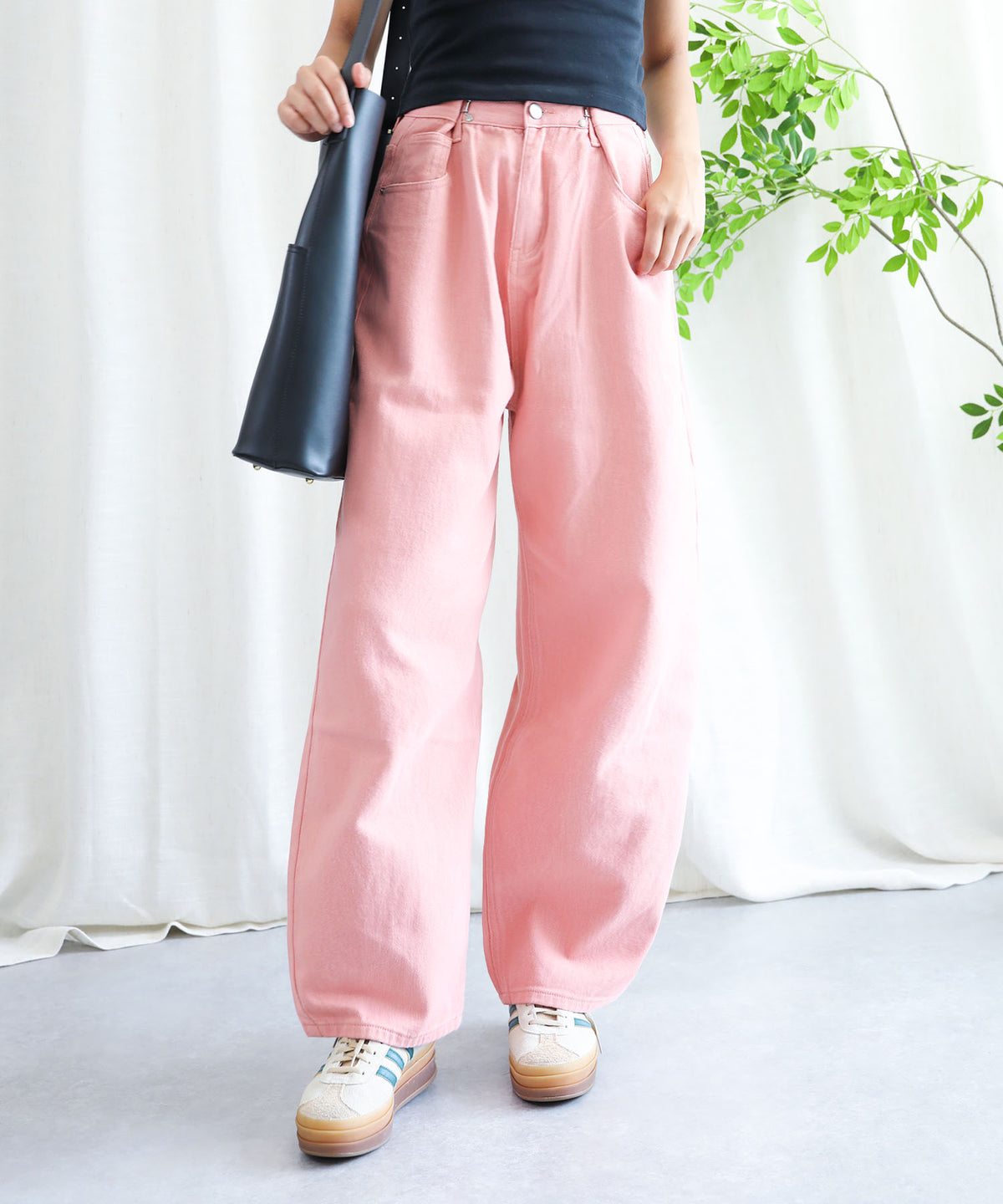 aimoha/2WAYジーンズデニム深めのウエストタックハイウエストデニムパンツ