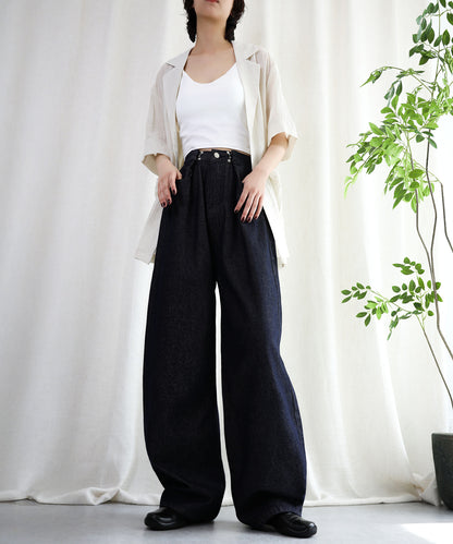 aimoha/2WAYジーンズデニム深めのウエストタックハイウエストデニムパンツ