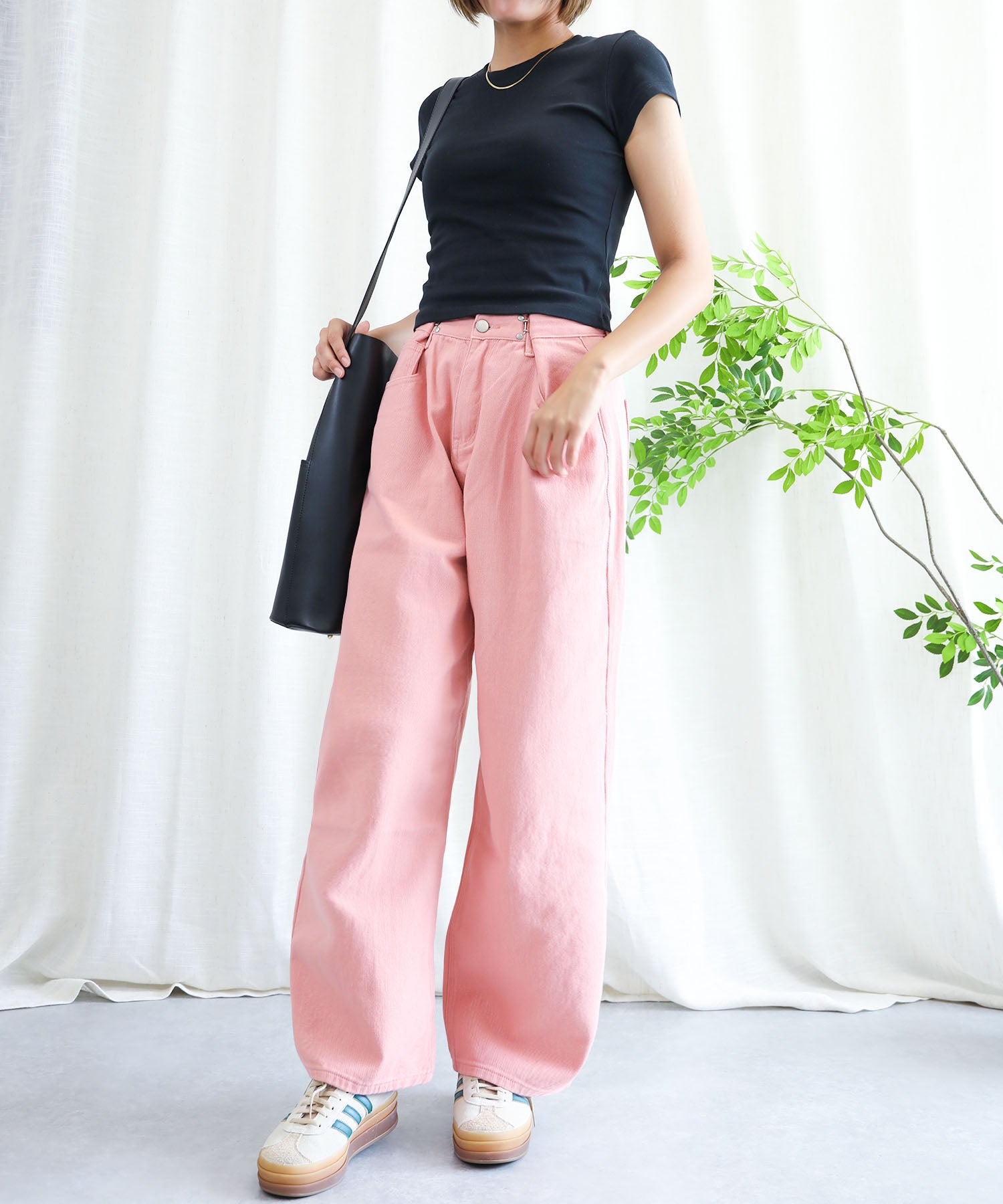 aimoha/2WAYジーンズデニム深めのウエストタックハイウエストデニムパンツ