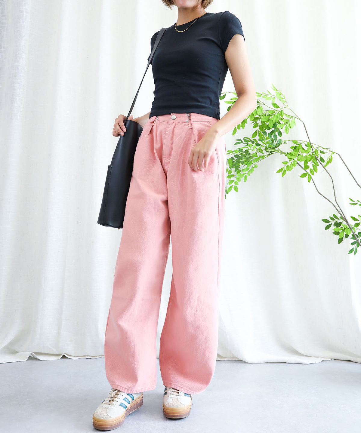 aimoha/2WAYジーンズデニム深めのウエストタックハイウエストデニムパンツ