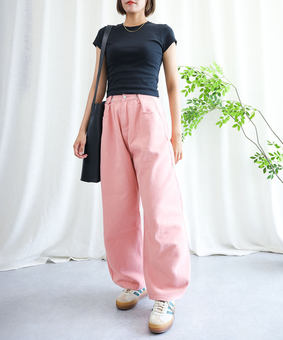 aimoha/2WAYジーンズデニム深めのウエストタックハイウエストデニムパンツ