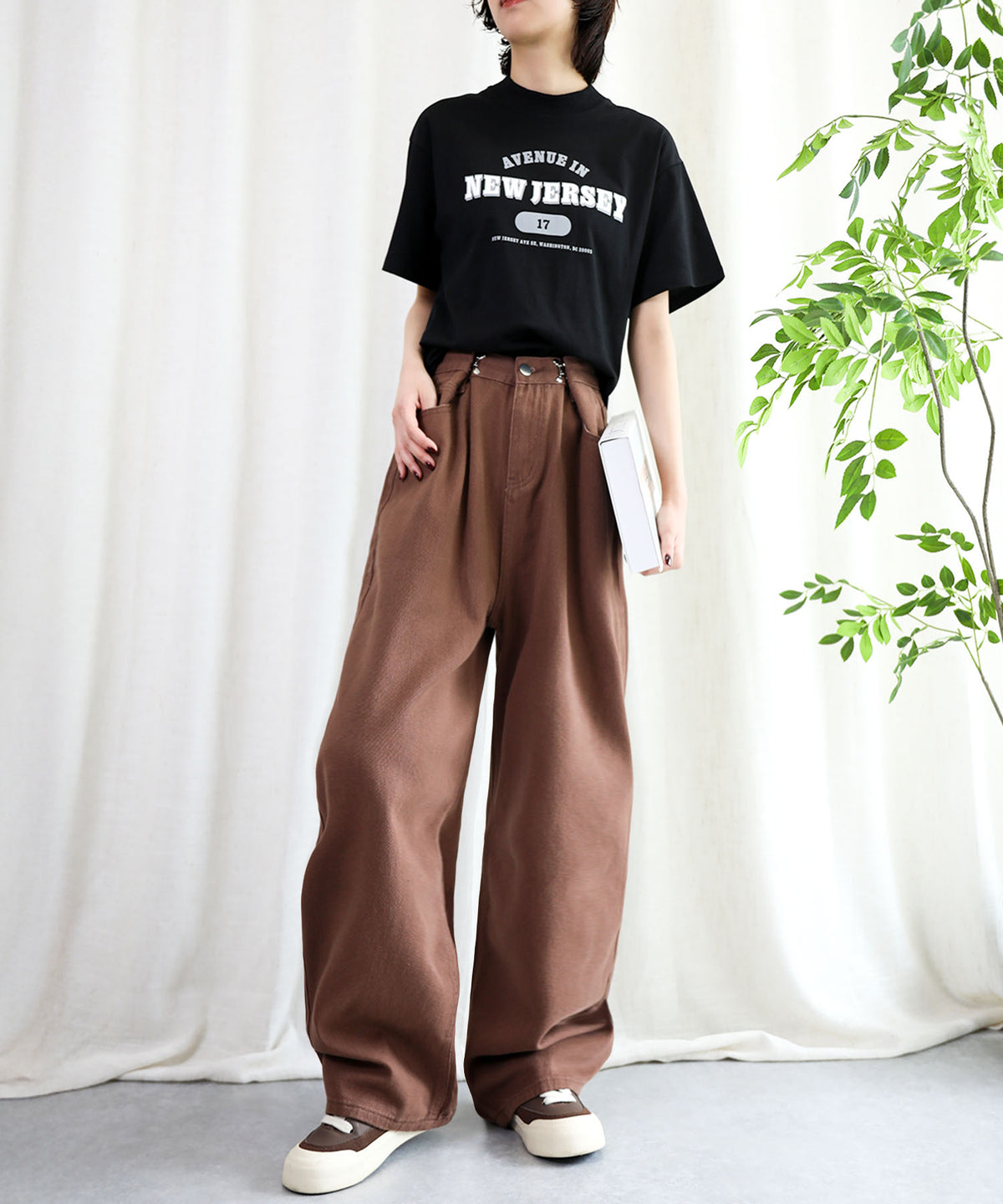 aimoha/2WAYジーンズデニム深めのウエストタックハイウエストデニムパンツ