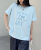 英字ロゴプリントルーズTシャツ