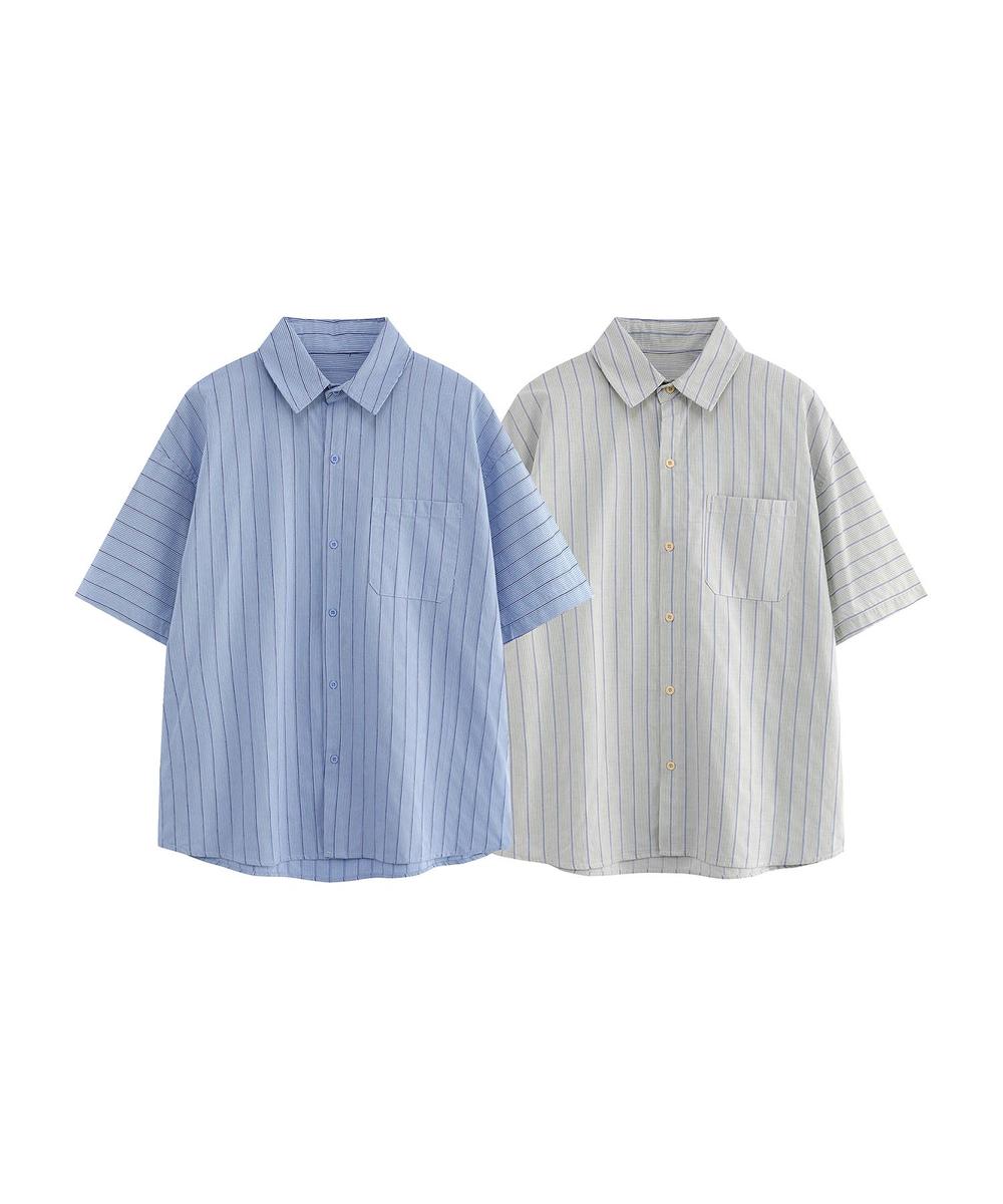 ストライプカラーシャツ