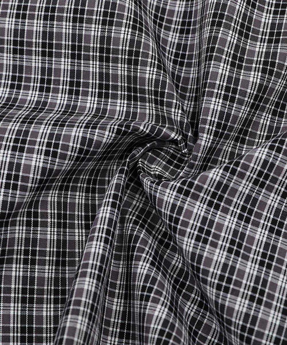 チャイナボタンチェックシャツ