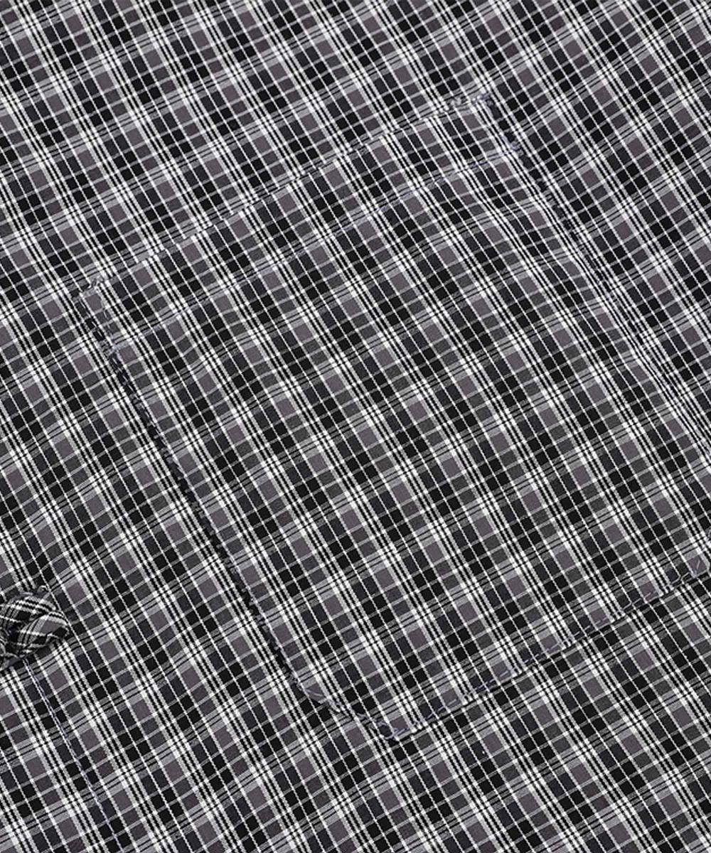 チャイナボタンチェックシャツ