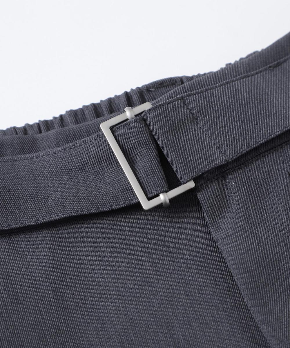 共布ベルト付きタックショートスラックスパンツ