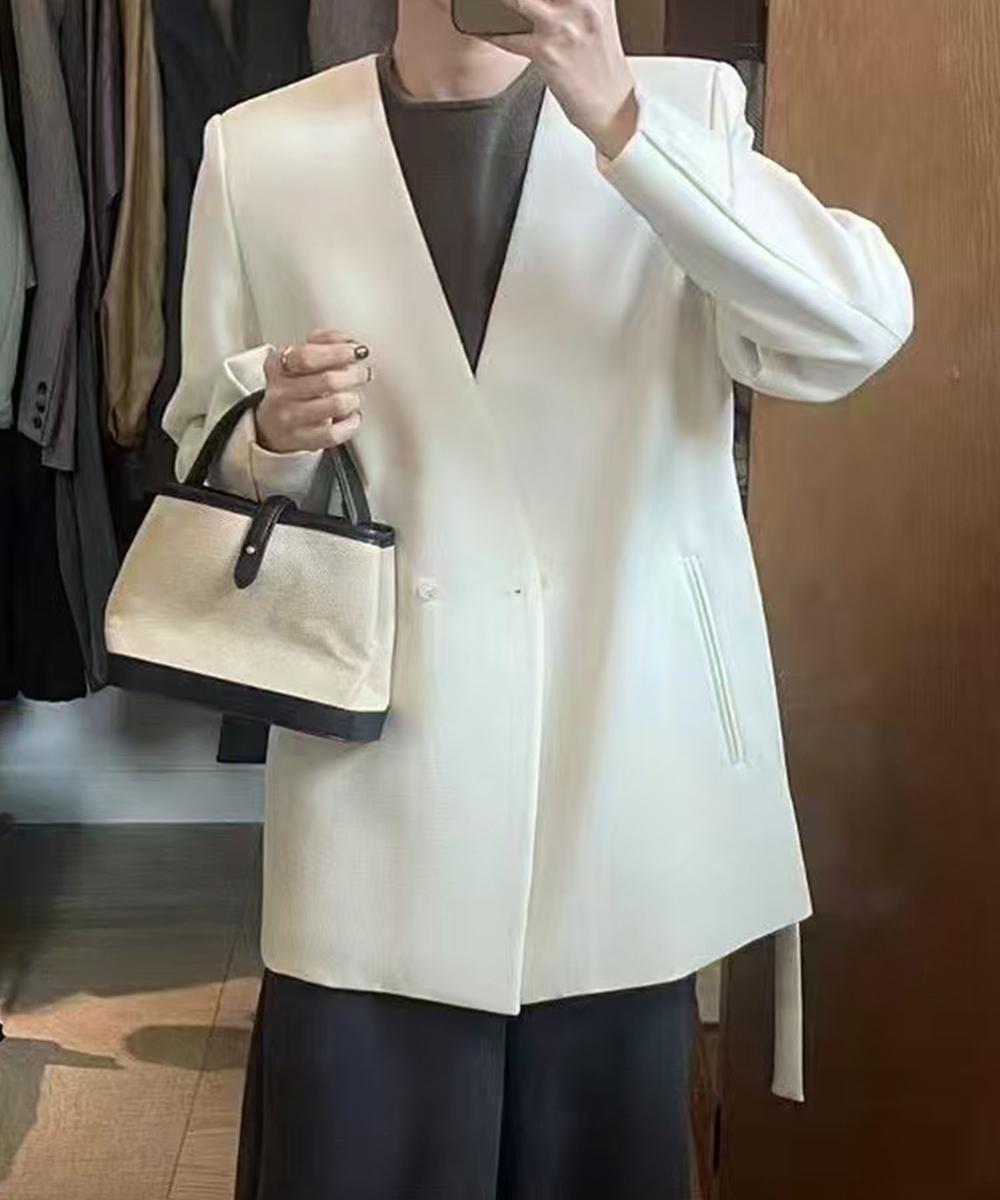 バニコ（Banico）/【Banico】ダブルボタンジャケット（ウエストリボン付き） Banico】ダブルボタンジャケット（ウエストリボン付き） – 《公式