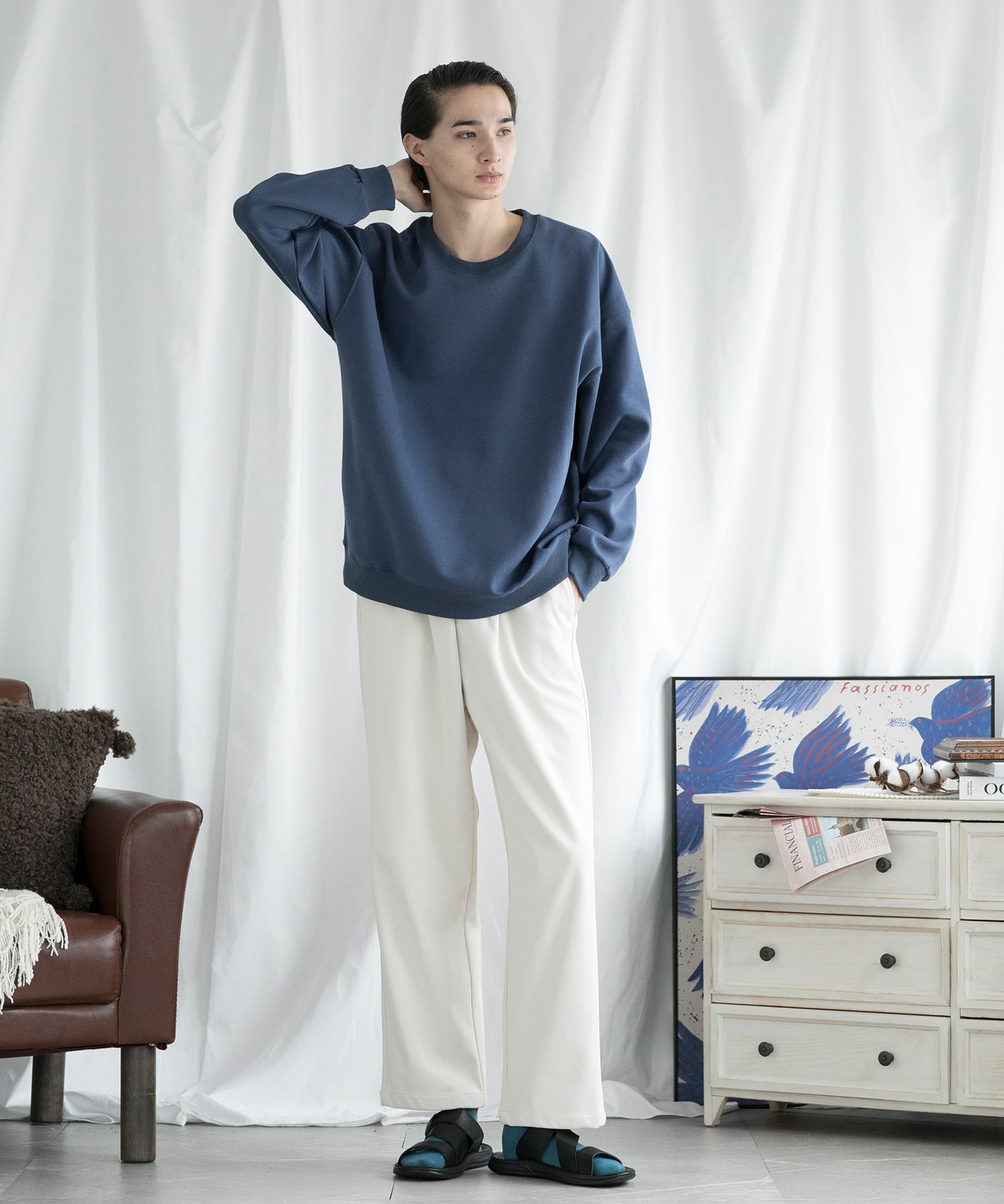 【aimoha MEN】SLIM FIT PULLOVER スリムフィットスウェット