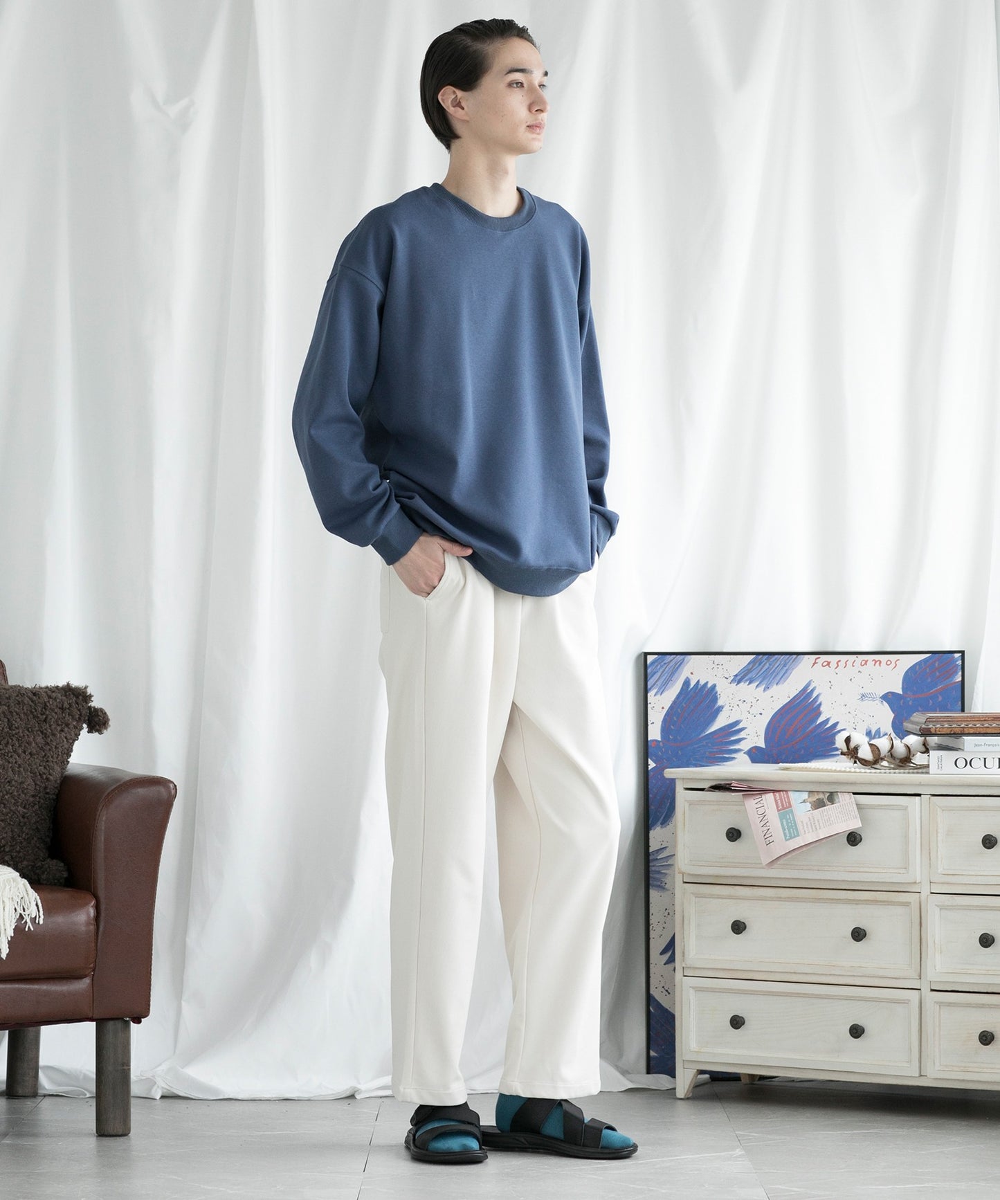 【aimoha MEN】SLIM FIT PULLOVER スリムフィットスウェット