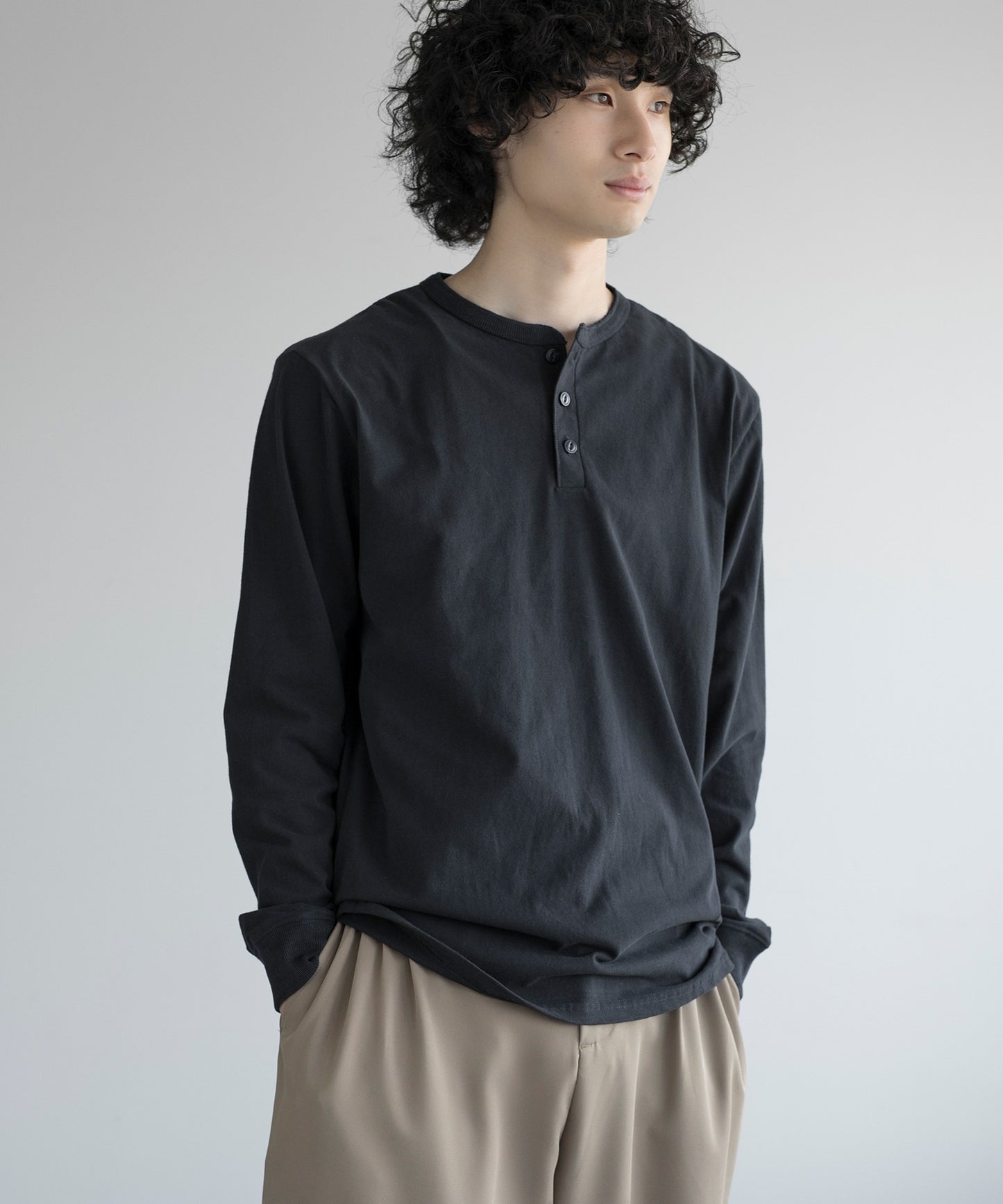 aimoha MEN/ CLASSIC HENLEY LONG SLEEVE