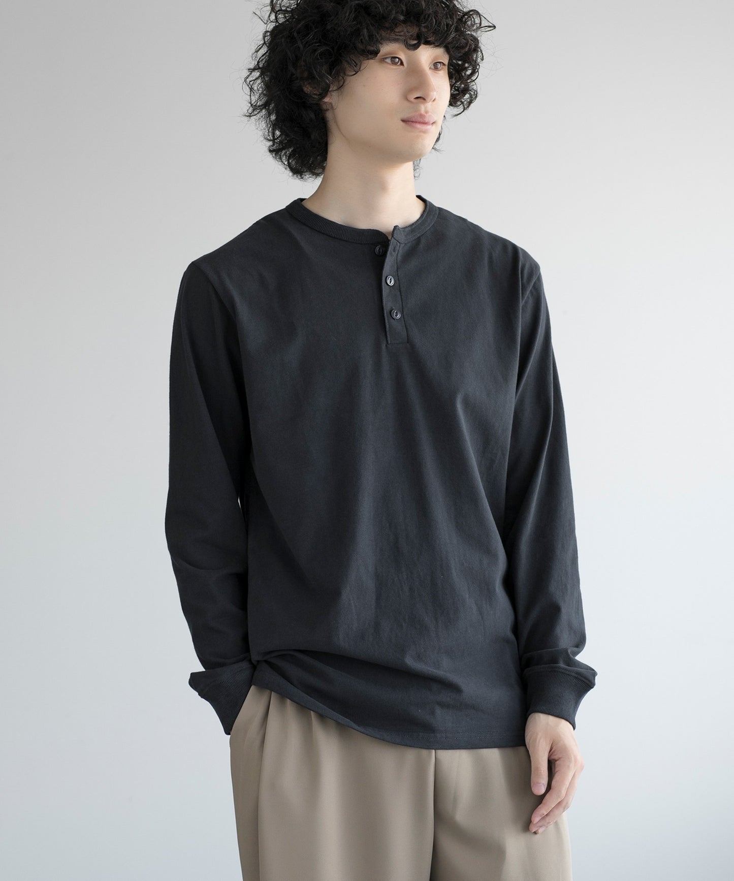 aimoha MEN/ CLASSIC HENLEY LONG SLEEVE