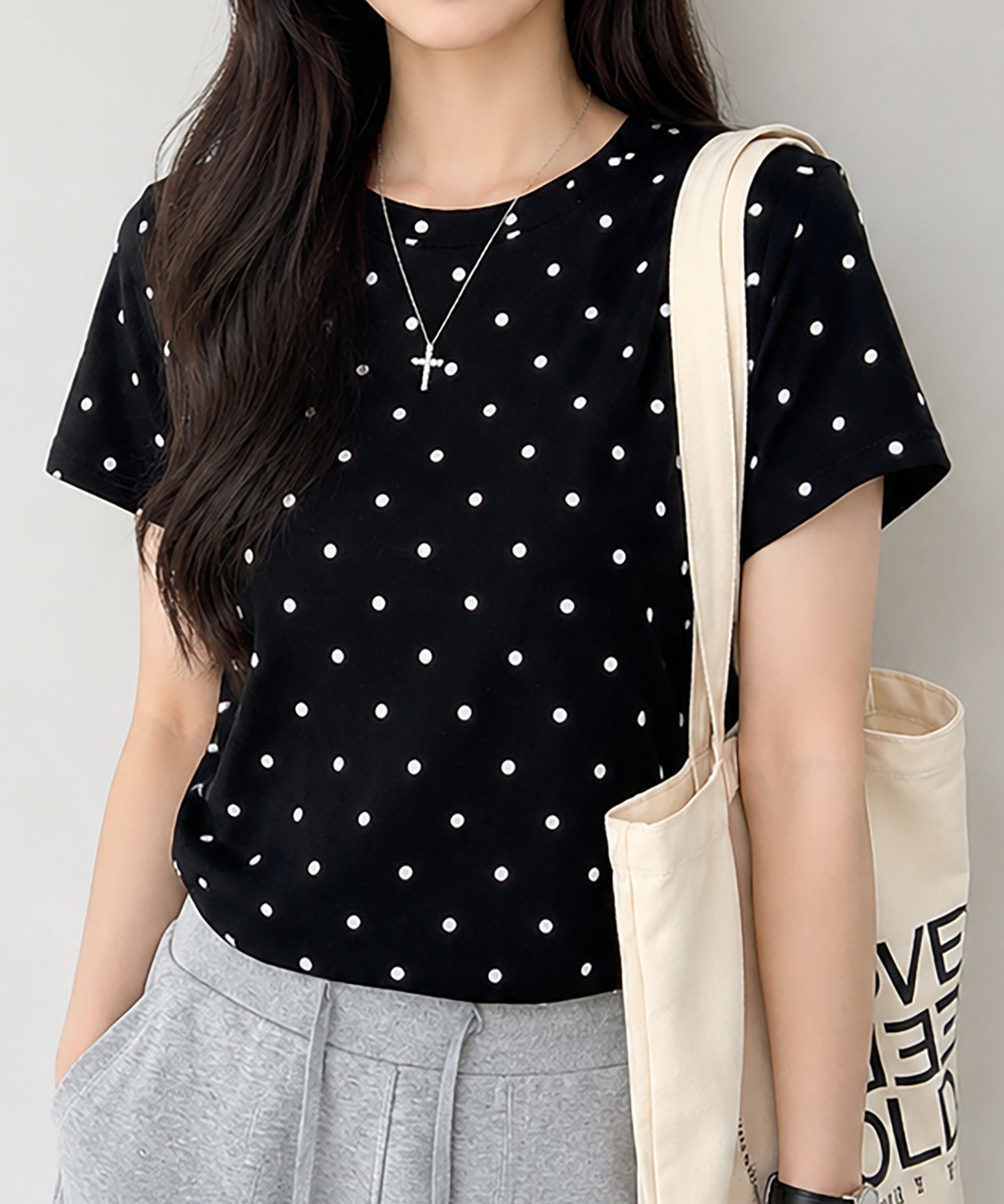 aimoha/ドット柄半袖Tシャツ