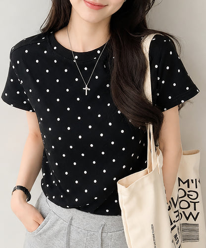 aimoha/ドット柄半袖Tシャツ