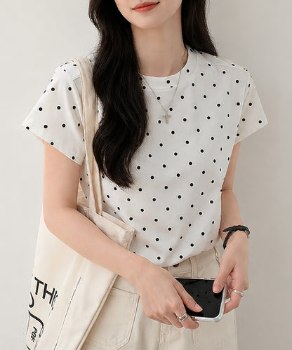 aimoha/ドット柄半袖Tシャツ