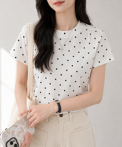 aimoha/ドット柄半袖Tシャツ
