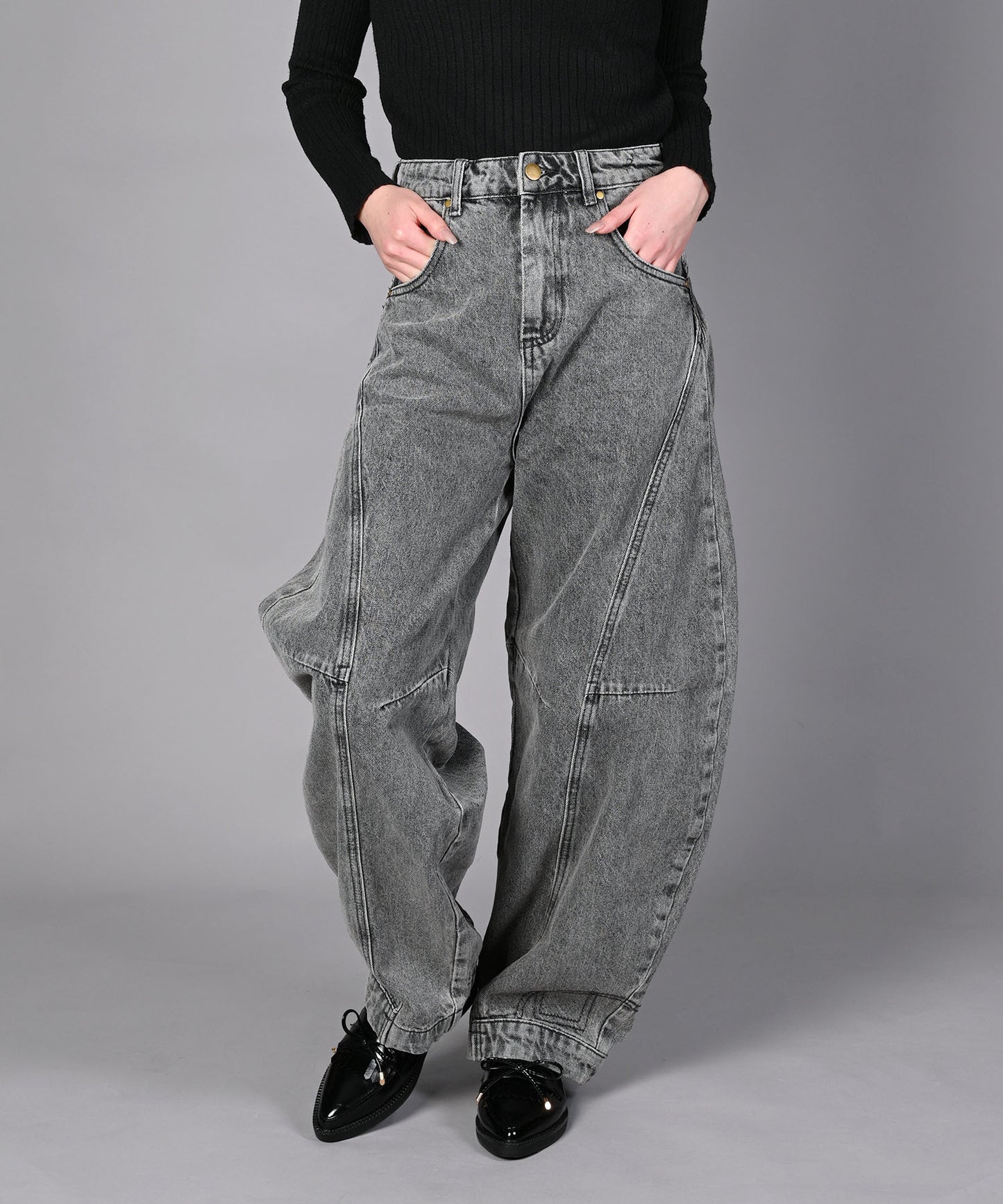 刺繍なしバージョン追加！HOOK -select- 逆さデザインバルーンジーンズ