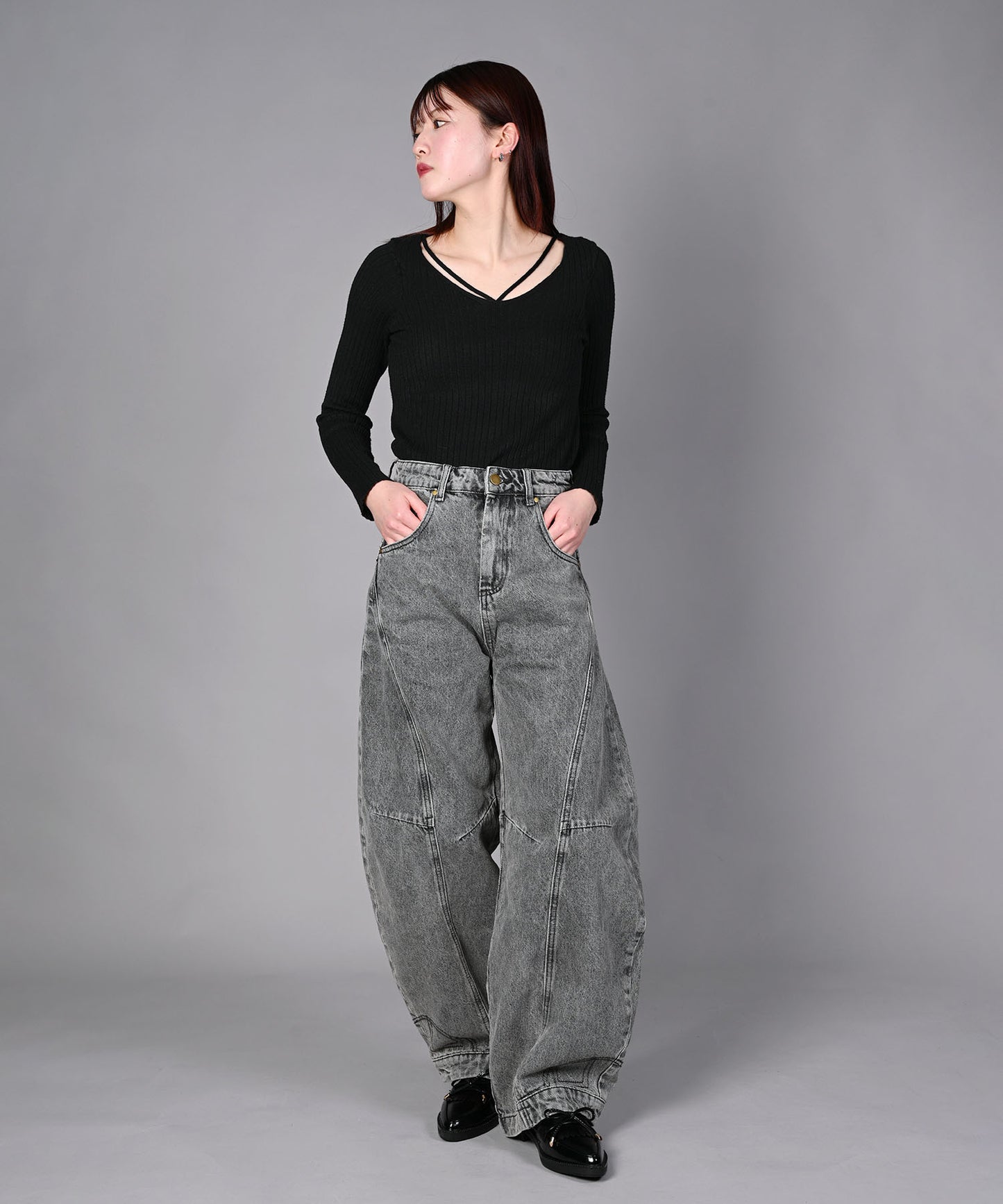 刺繍なしバージョン追加！HOOK -select- 逆さデザインバルーンジーンズ