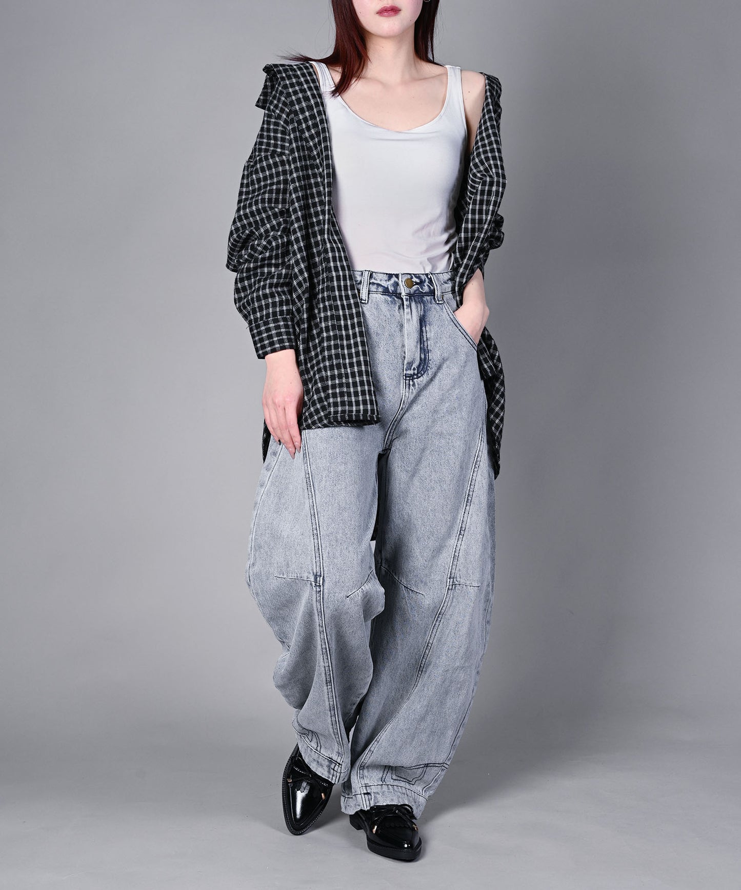 刺繍なしバージョン追加！HOOK -select- 逆さデザインバルーンジーンズ