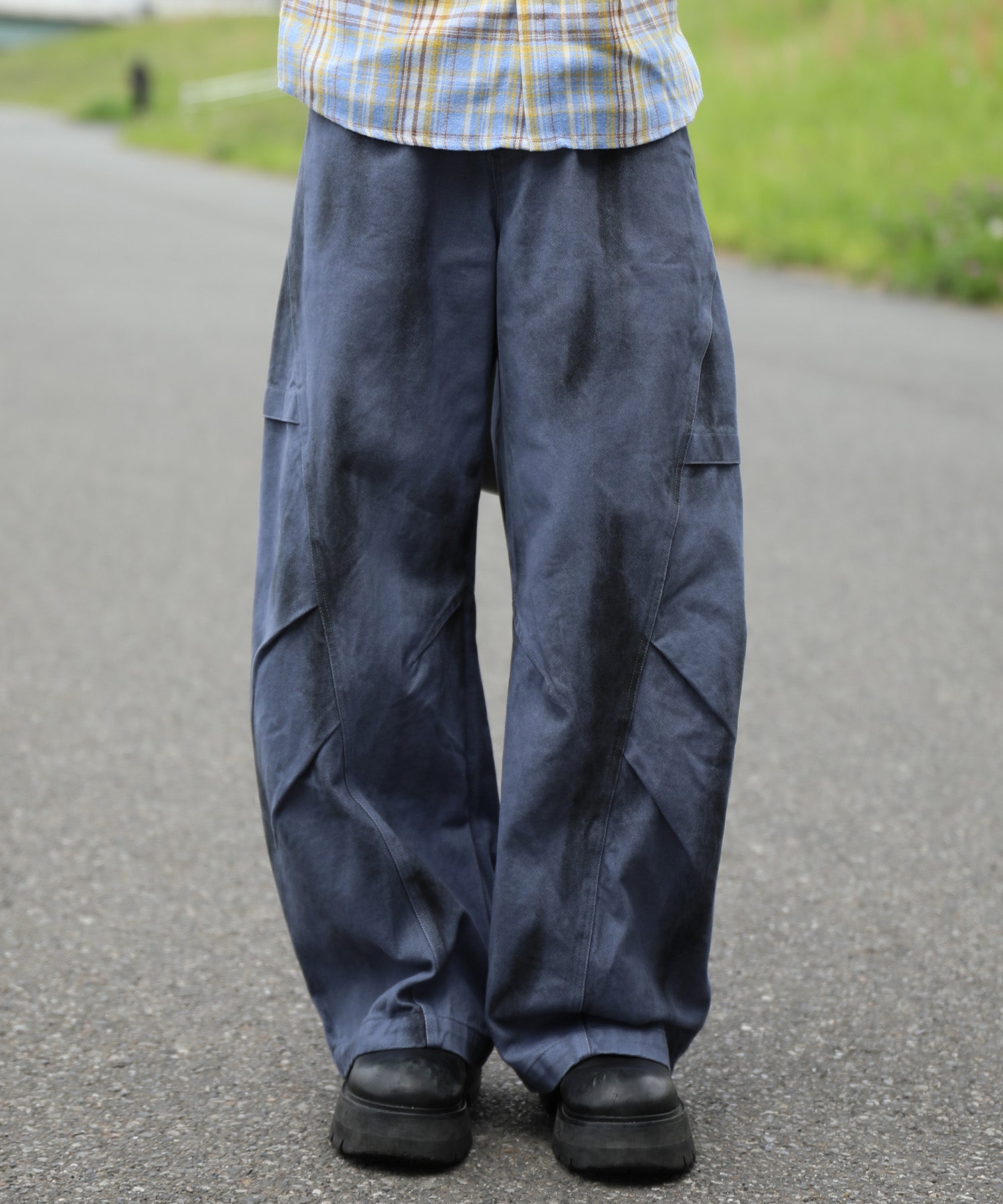 HOOK -select- Military Paint Volume Switching Curve Work Pants