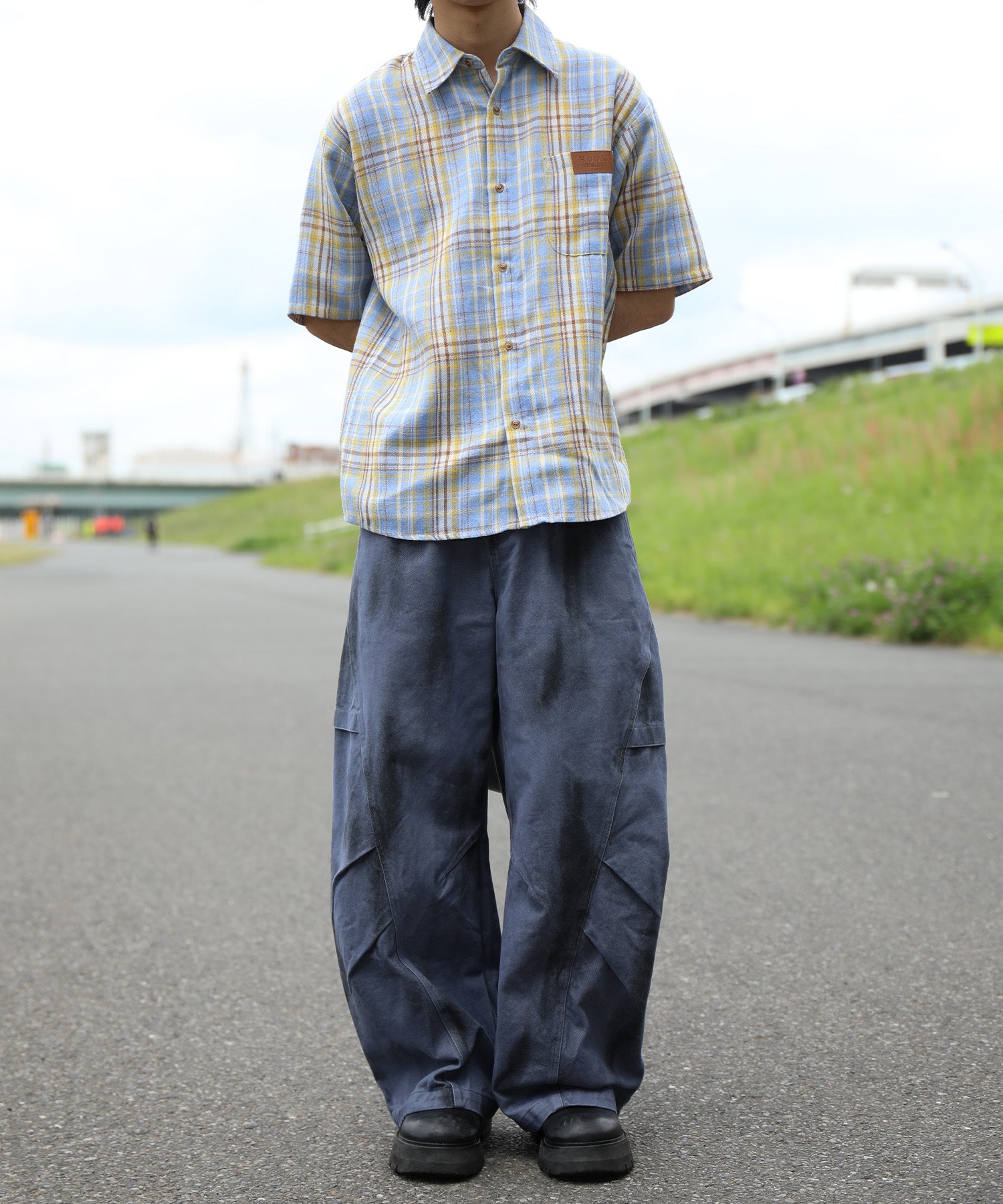 HOOK -select- Military Paint Volume Switching Curve Work Pants