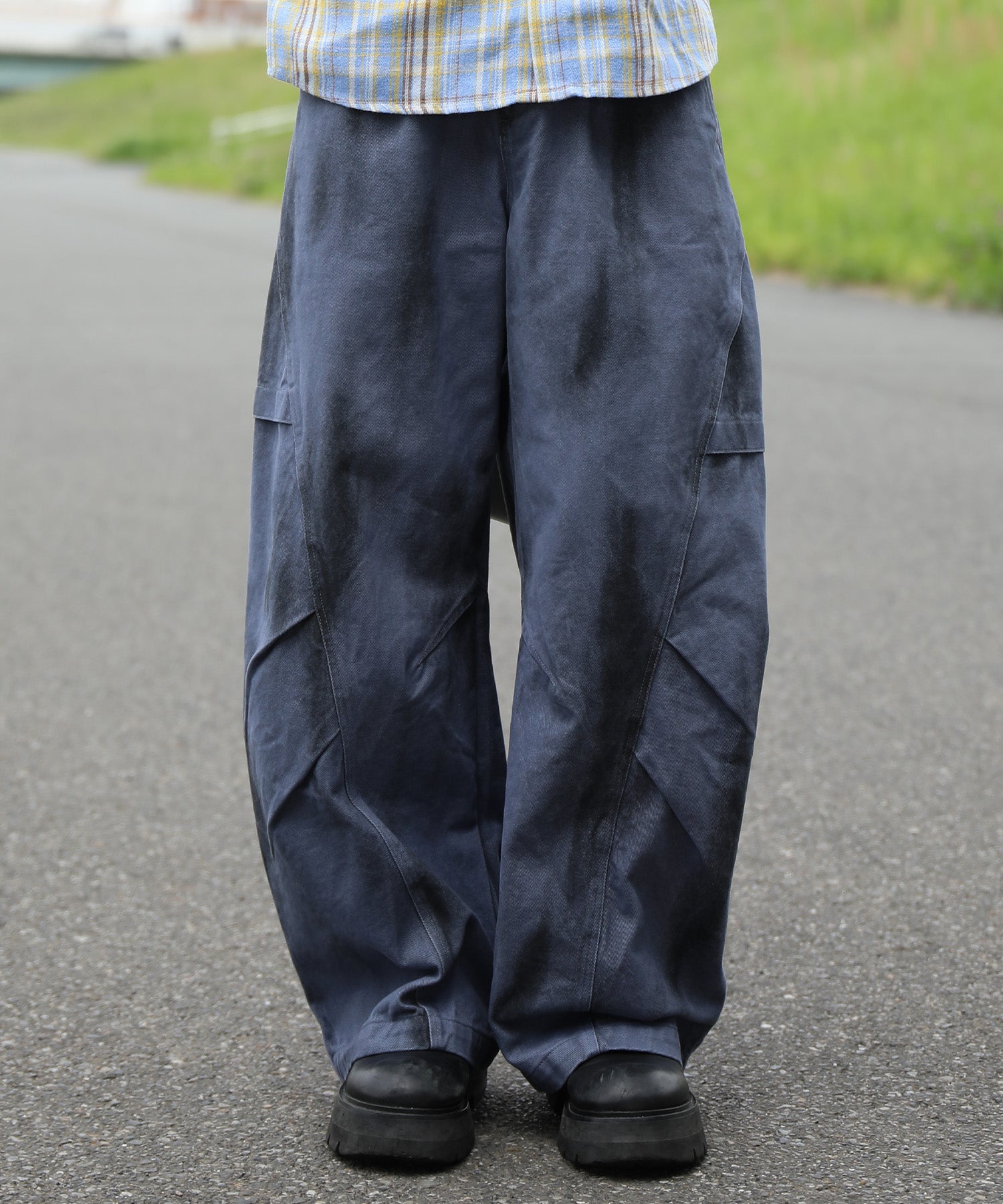 HOOK -select- Military Paint Volume Switching Curve Work Pants