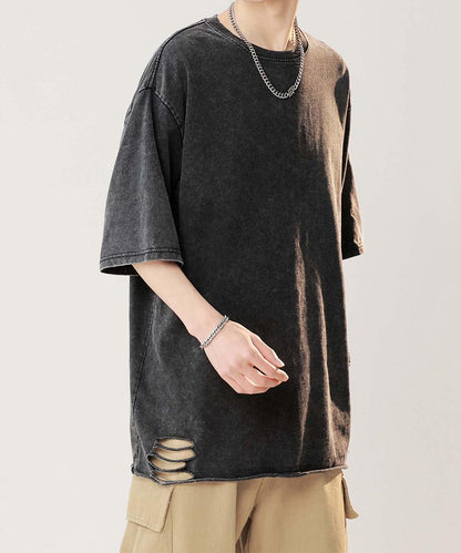 【aimoha neo】Distressed Edge T-Shirt