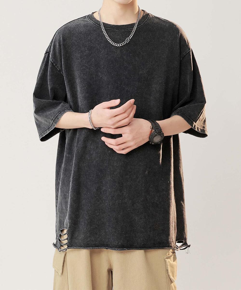 【aimoha neo】Distressed Edge T-Shirt