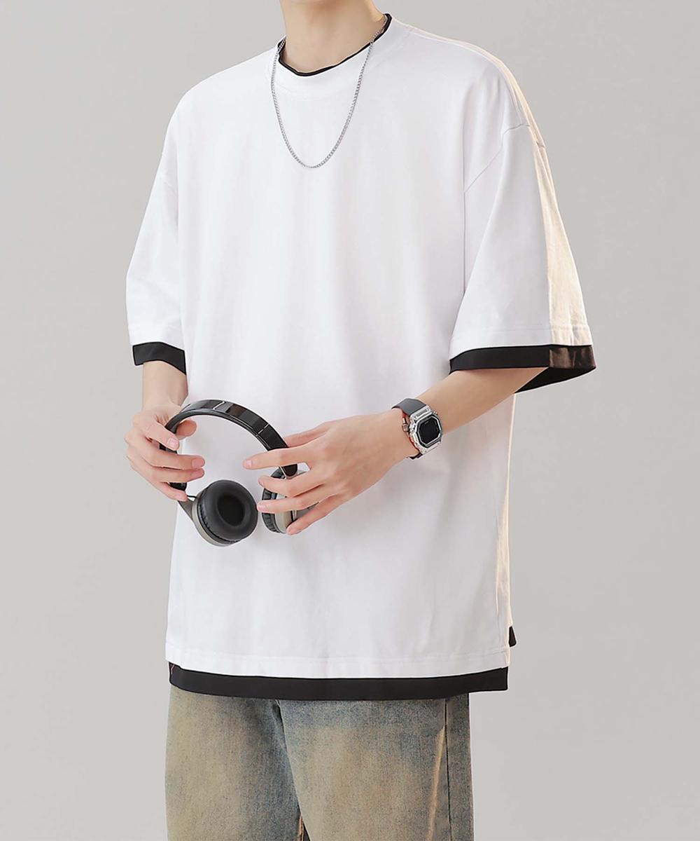 【aimoha neo】Monochrome Trim T-Shirt