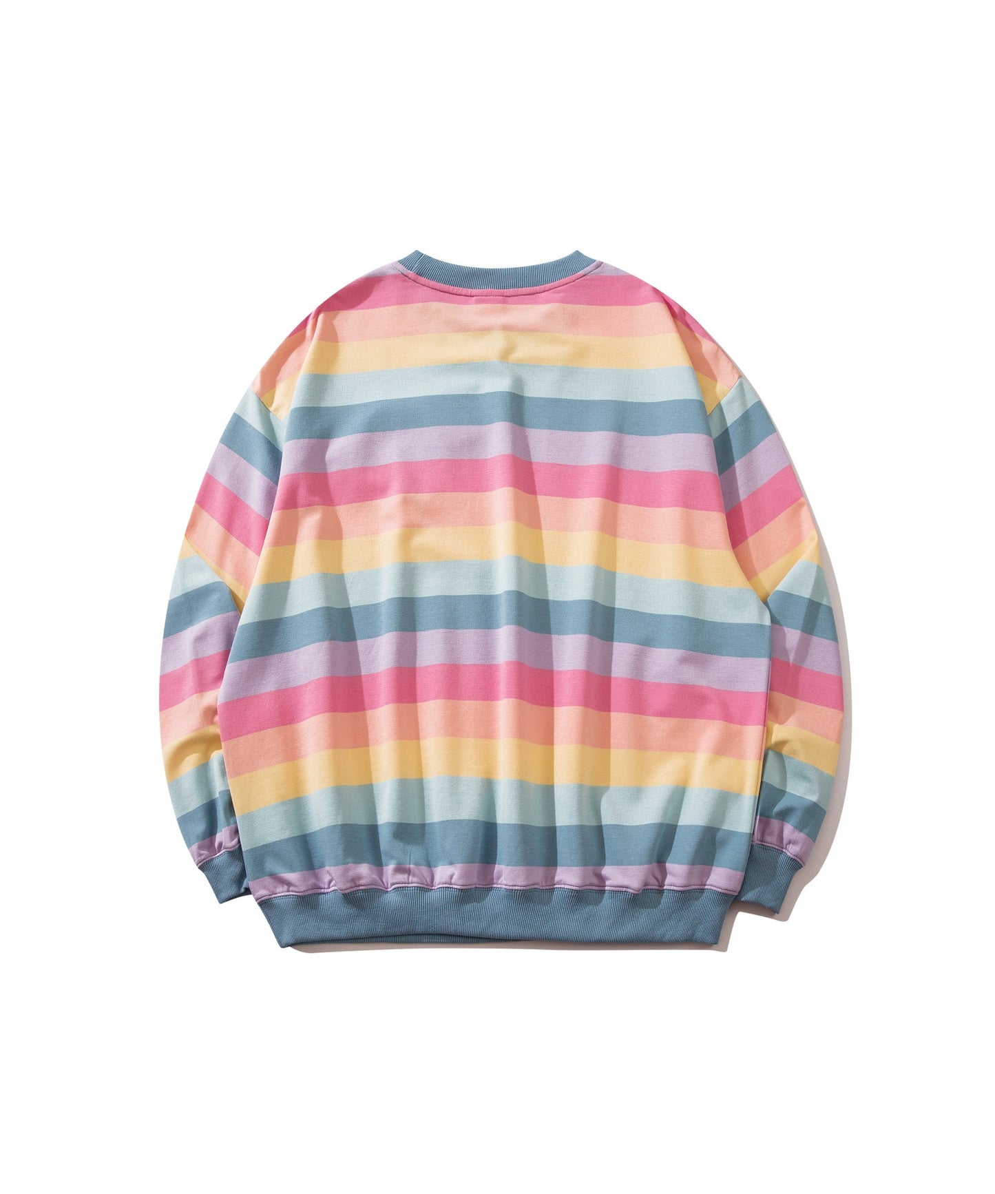 [HOOK -original-] Melting heart embroidery rainbow border ringer sweatshirt