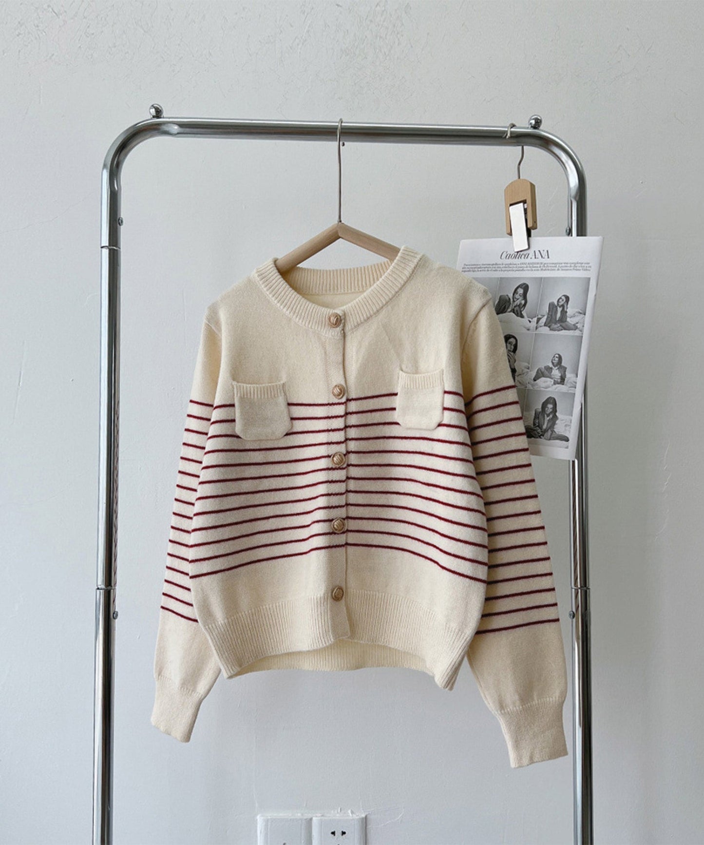 striped cardigan