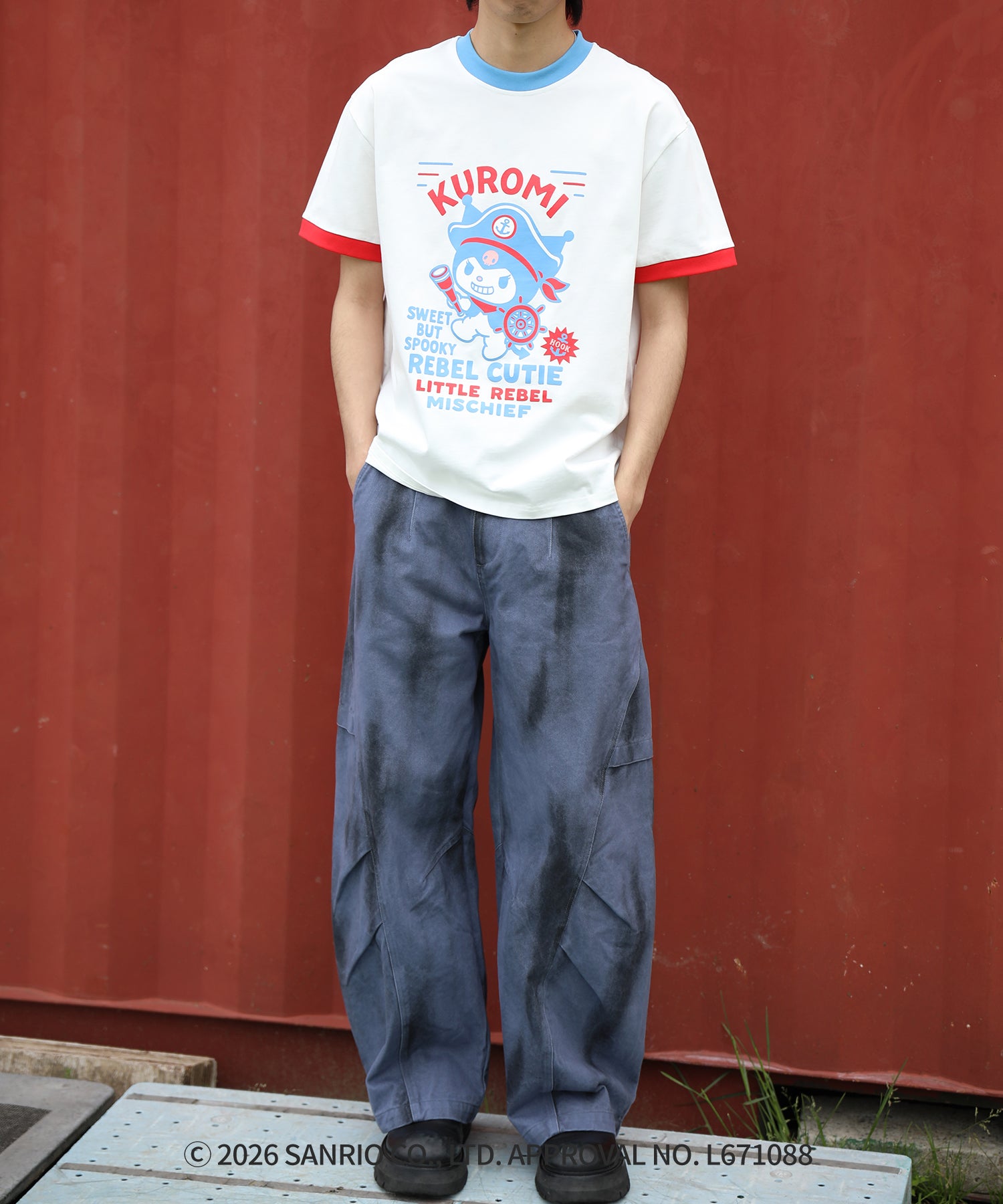 HOOK -original-　サンリオキャラクターズ コラボ 配色プリントTシャツ