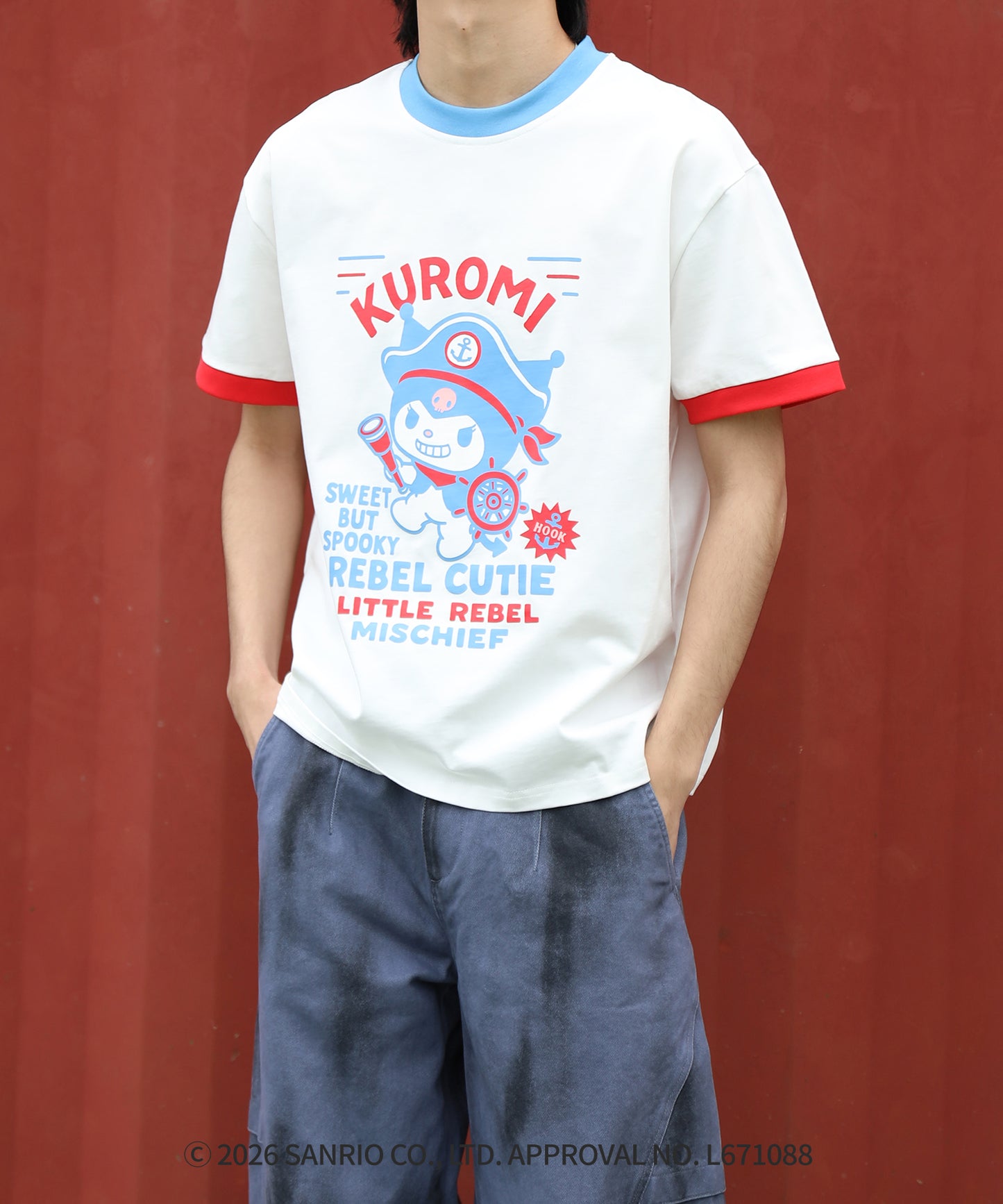 HOOK -original-　サンリオキャラクターズ コラボ 配色プリントTシャツ
