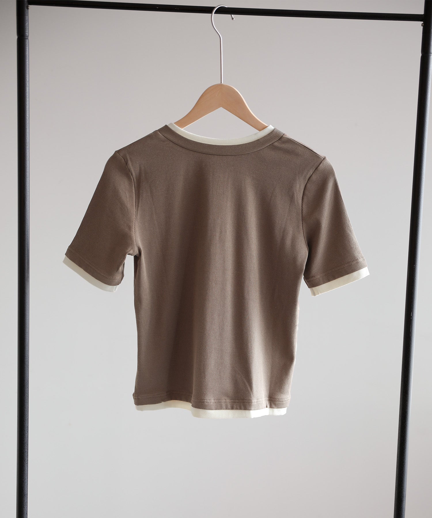 aimoha/バイカラーヘンリーTシャツ