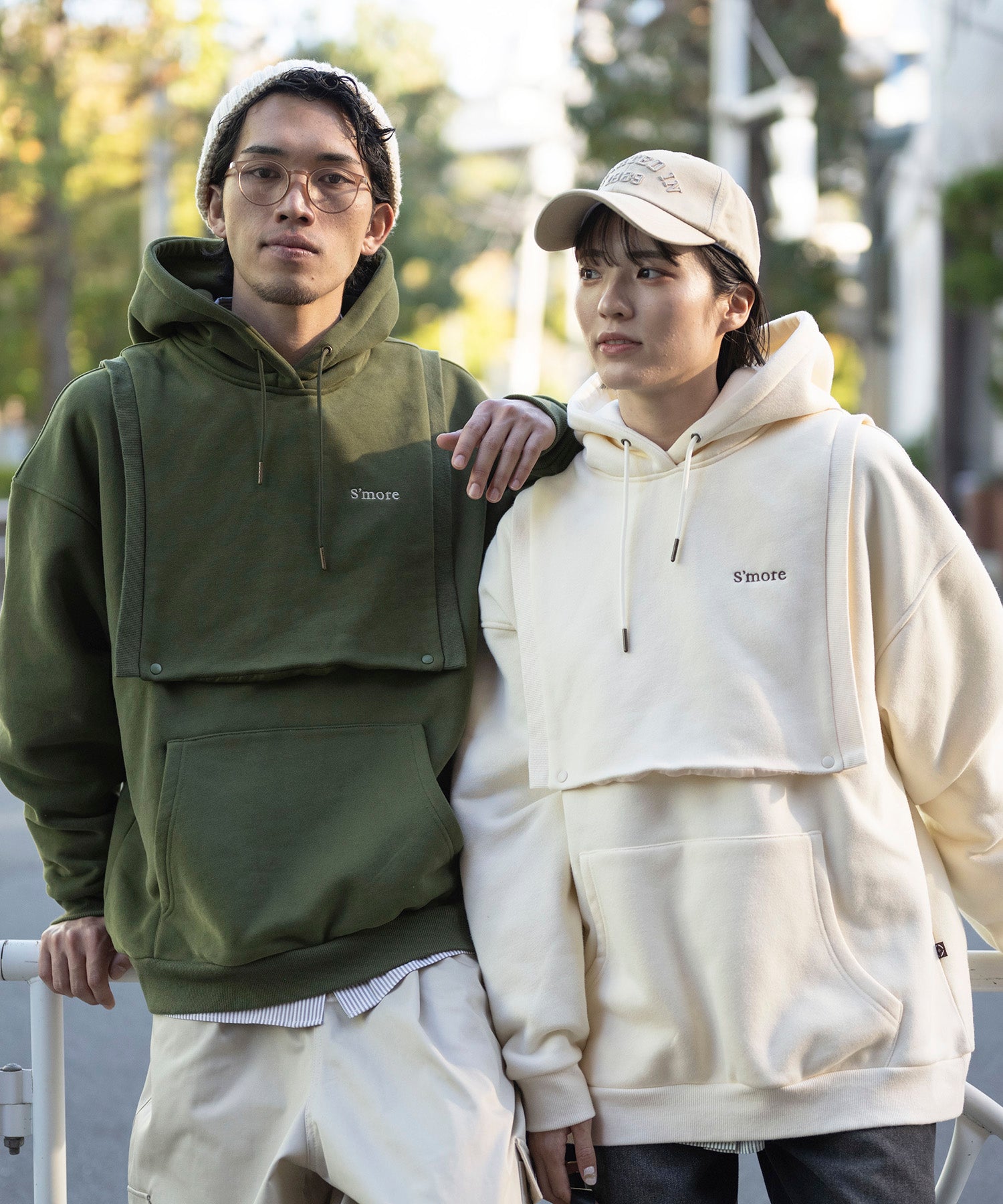 2WAY removable vest sweat parka 裏起毛2WAYパーカー