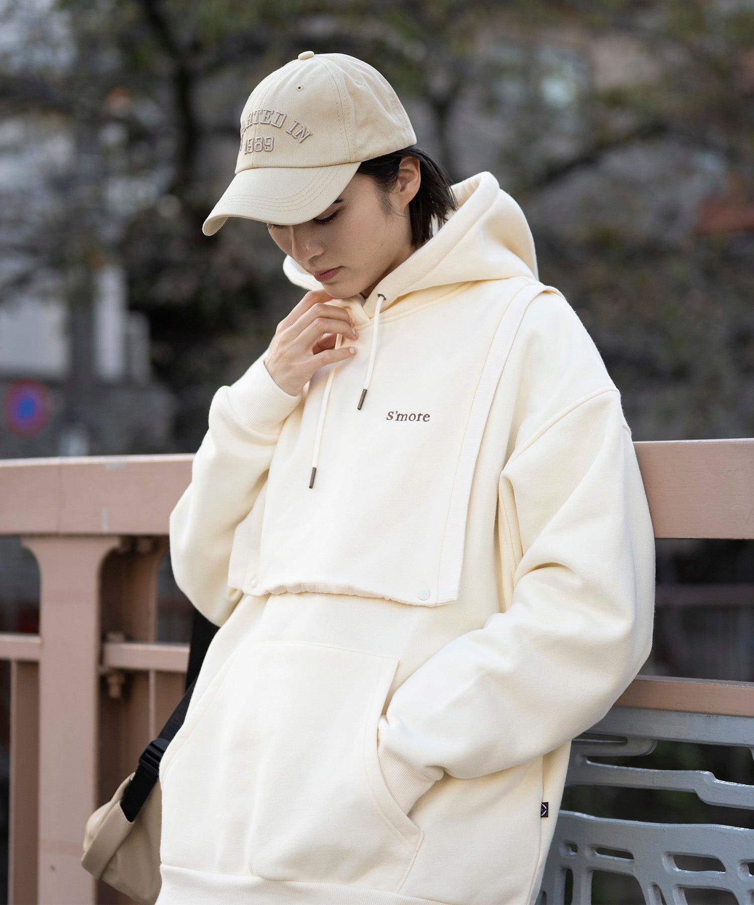 2WAY removable vest sweat parka 裏起毛2WAYパーカー