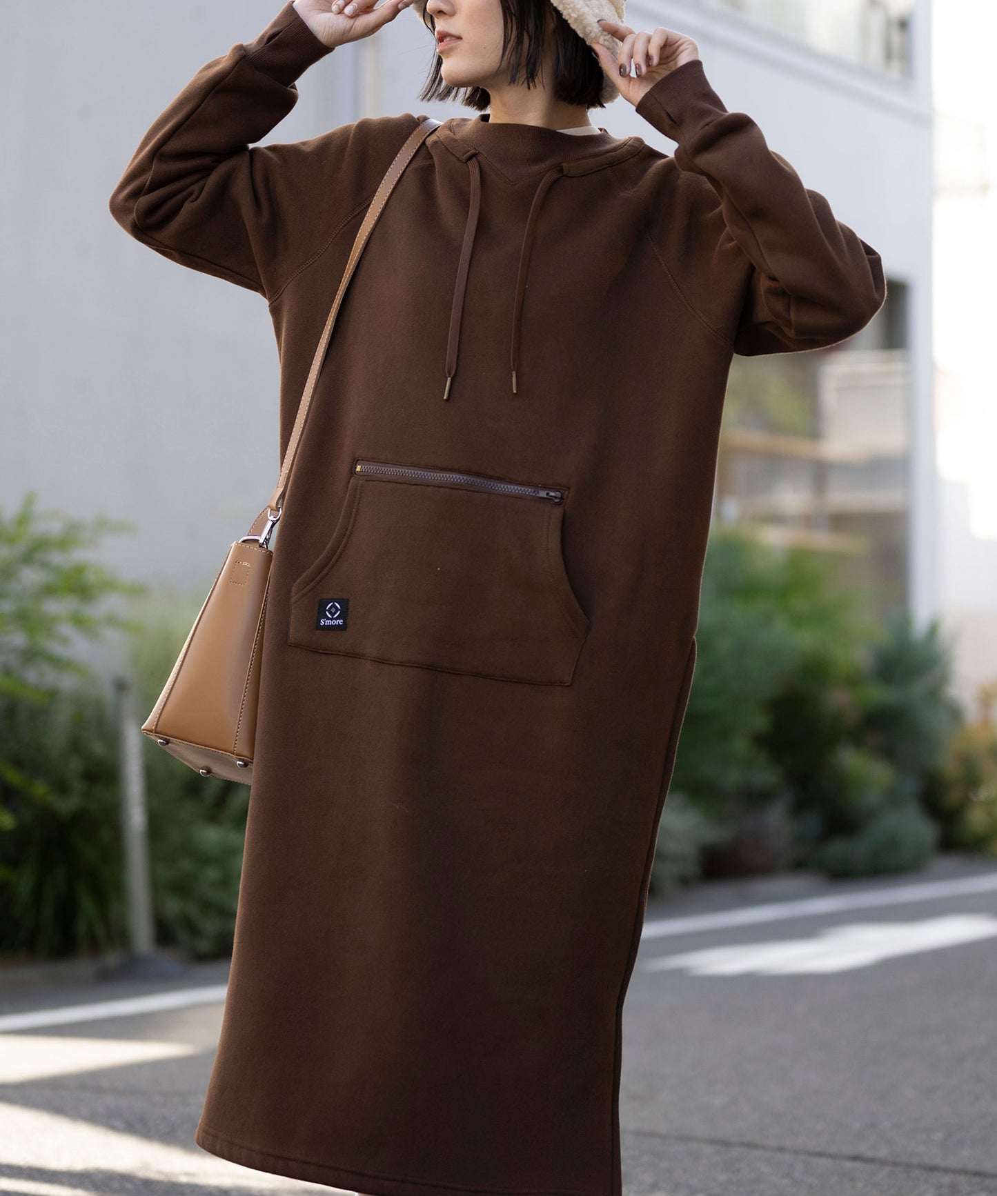 Double pocket sweatshirt dress 裏起毛スウェットワンピース