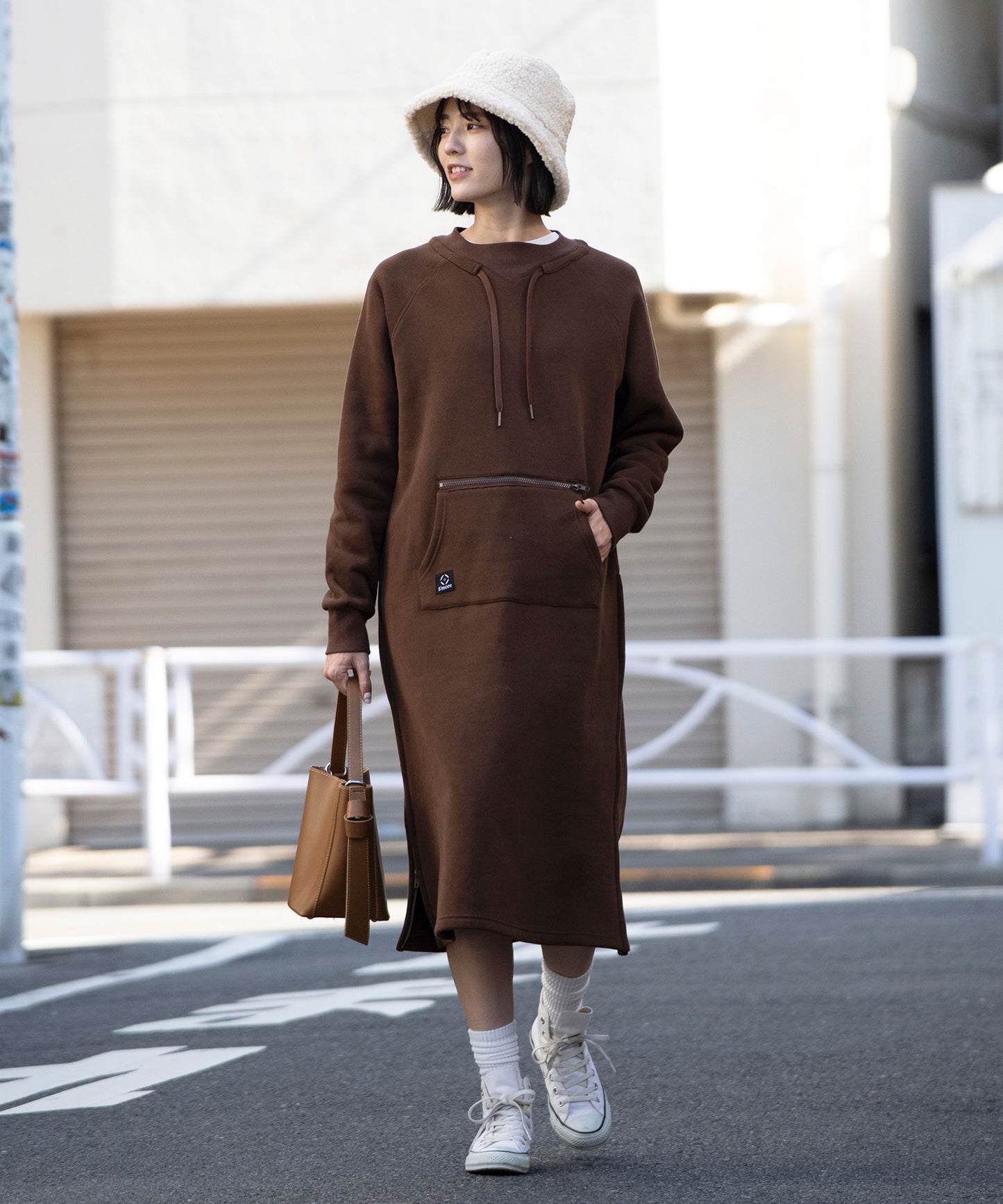 Double pocket sweatshirt dress 裏起毛スウェットワンピース