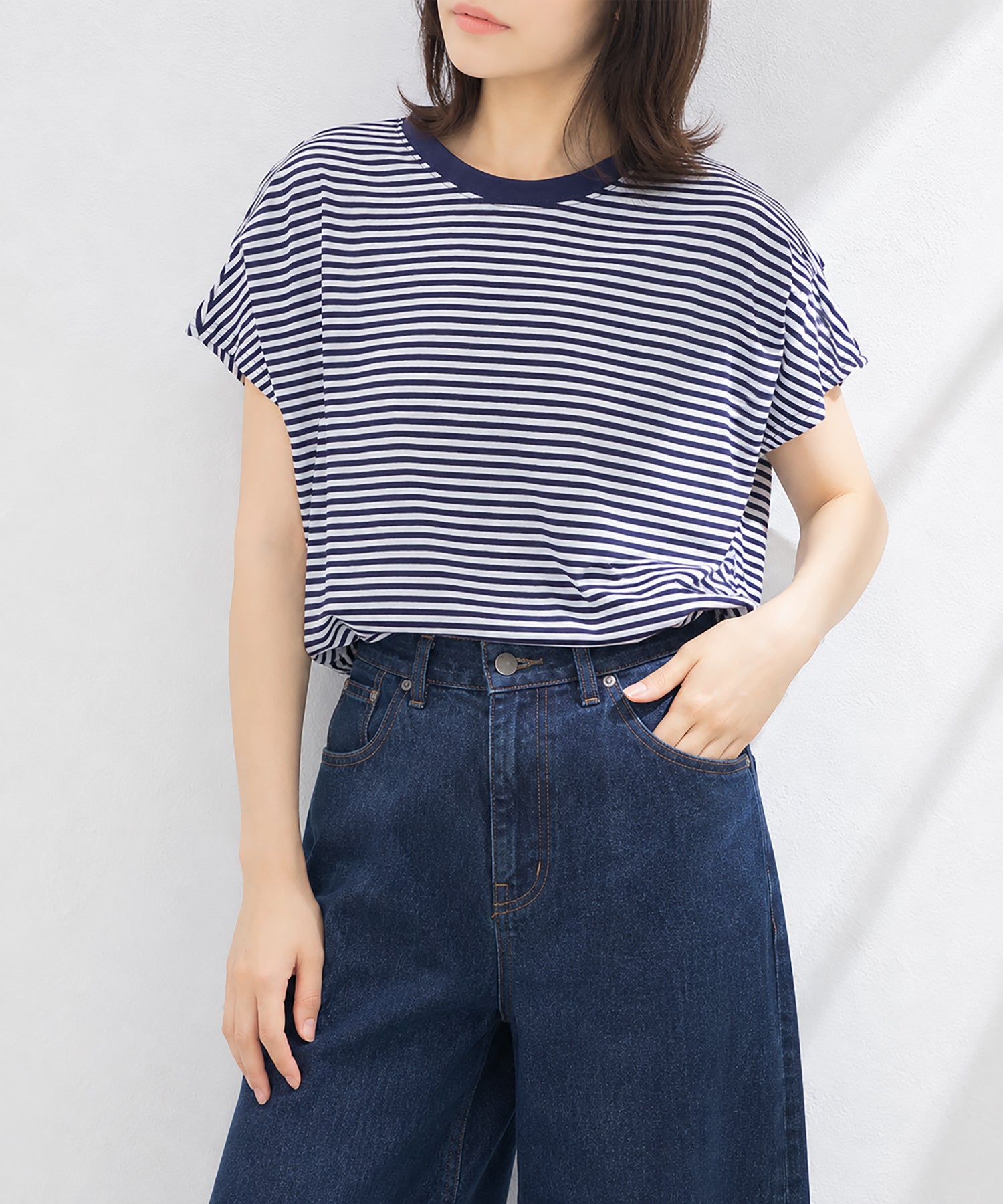 aimoha/ショルダータック半袖Tシャツ プルオーバー