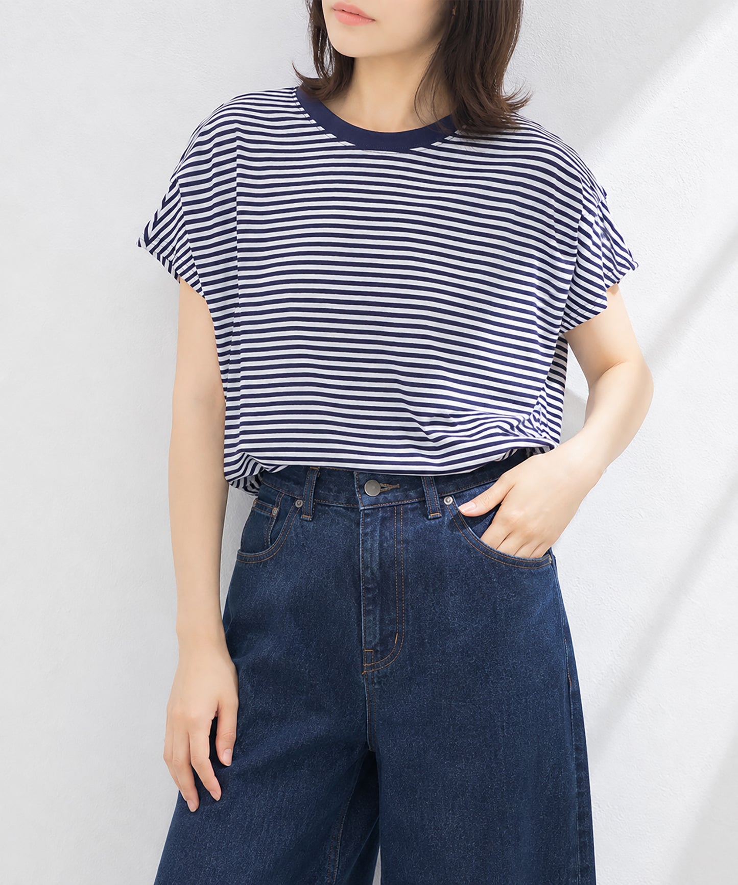 aimoha/ショルダータック半袖Tシャツ プルオーバー