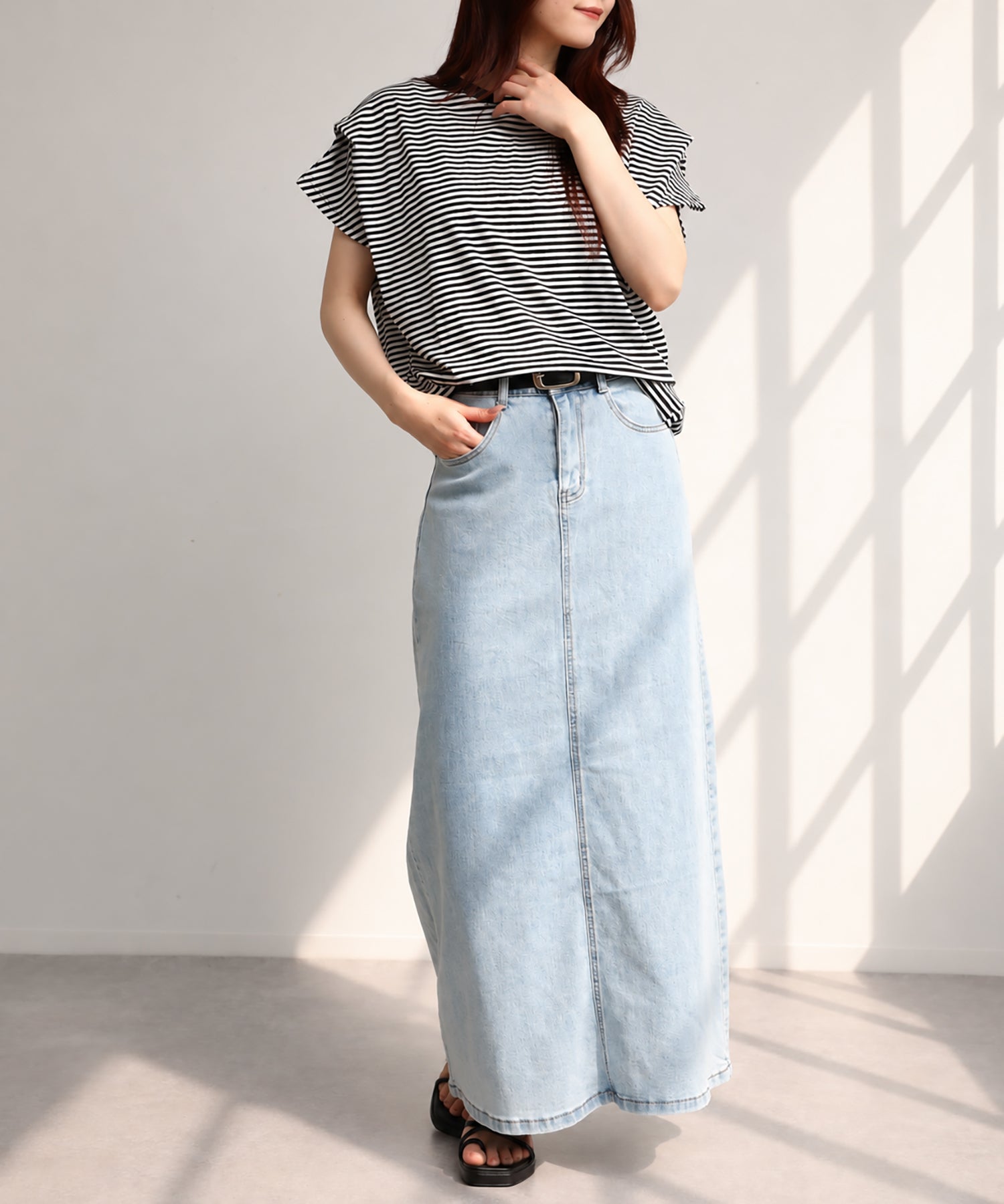 aimoha/ショルダータック半袖Tシャツ プルオーバー