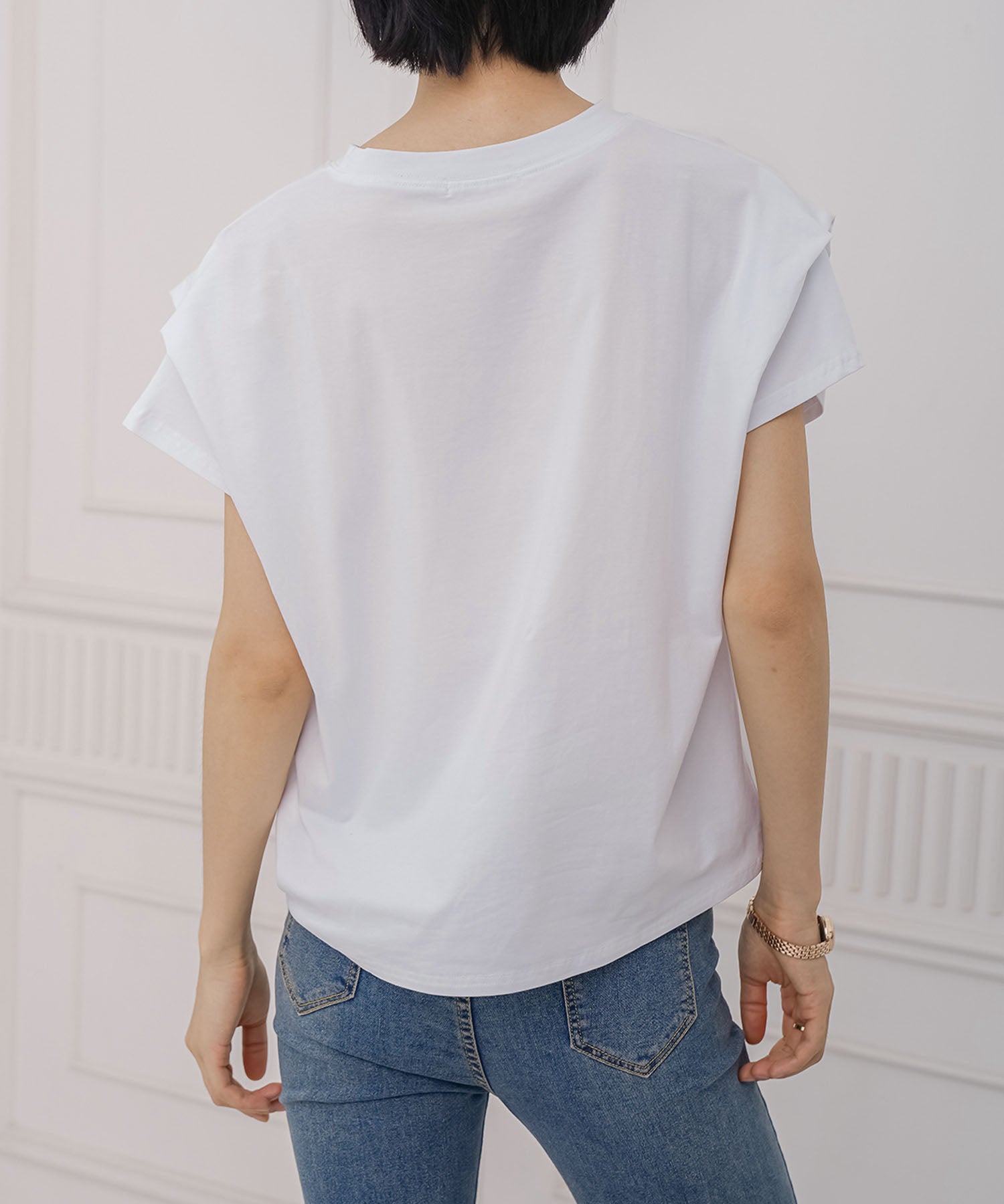 aimoha/ショルダータック半袖Tシャツ プルオーバー