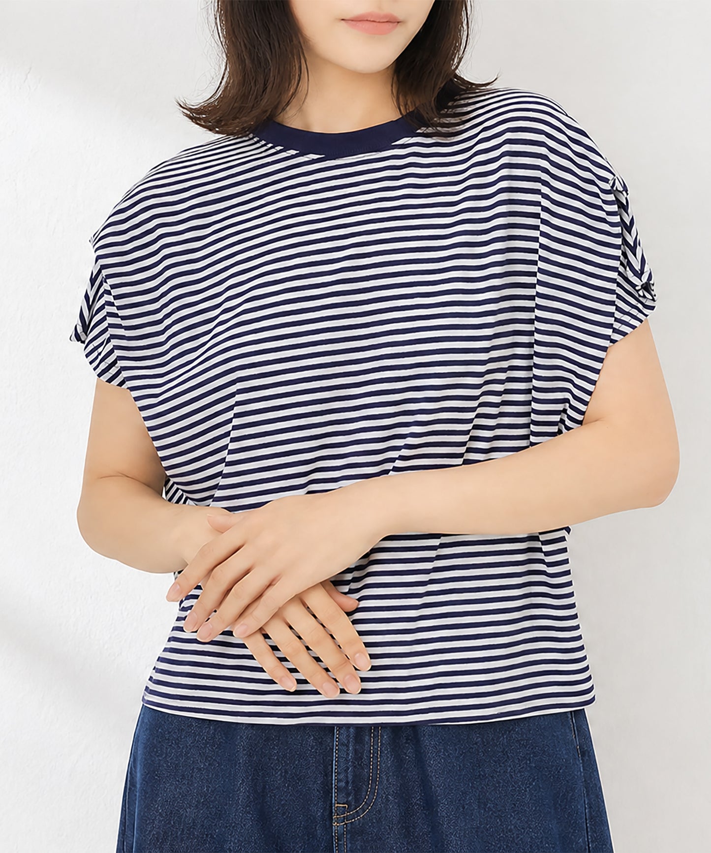 aimoha/ショルダータック半袖Tシャツ プルオーバー