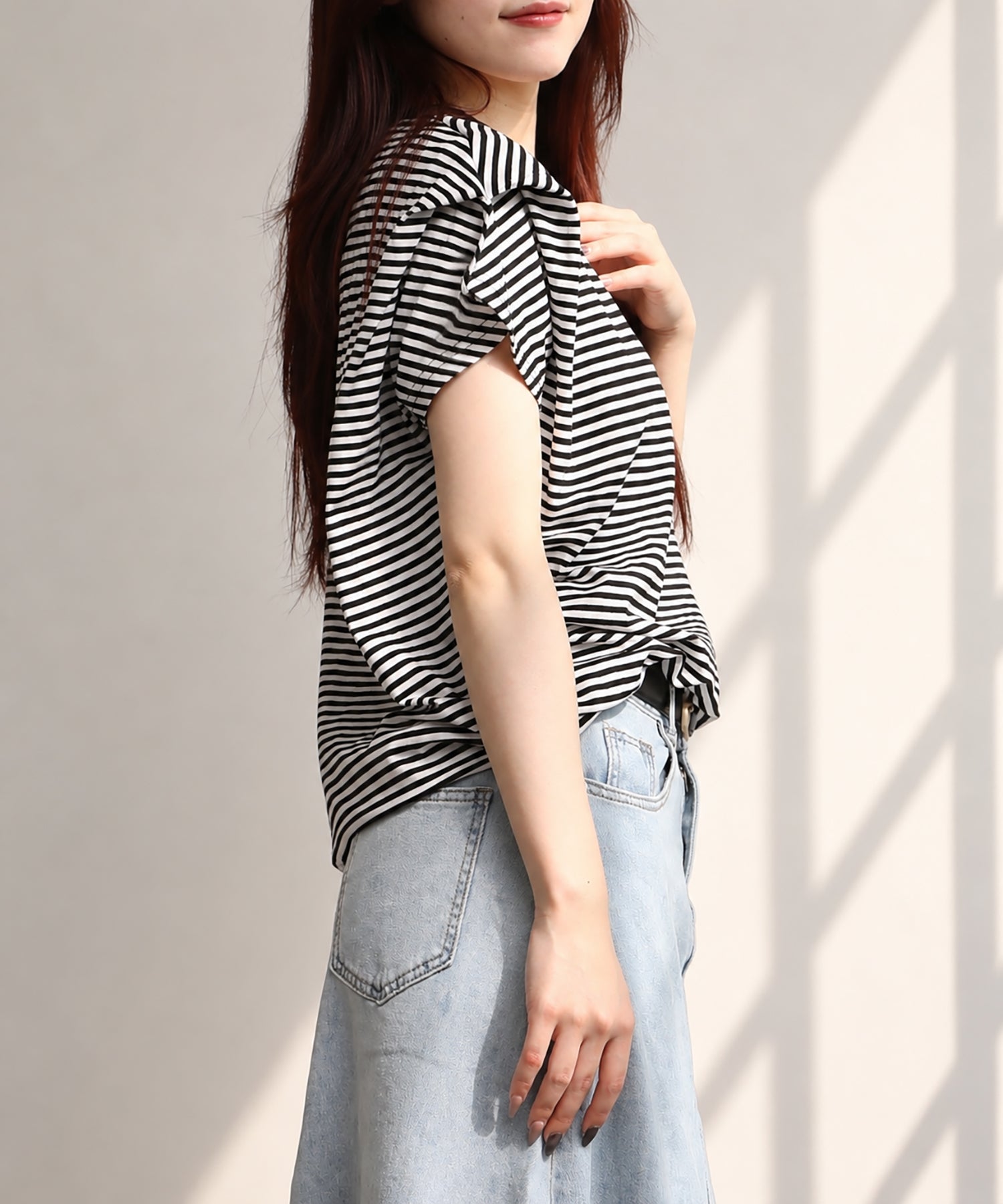 aimoha/ショルダータック半袖Tシャツ プルオーバー