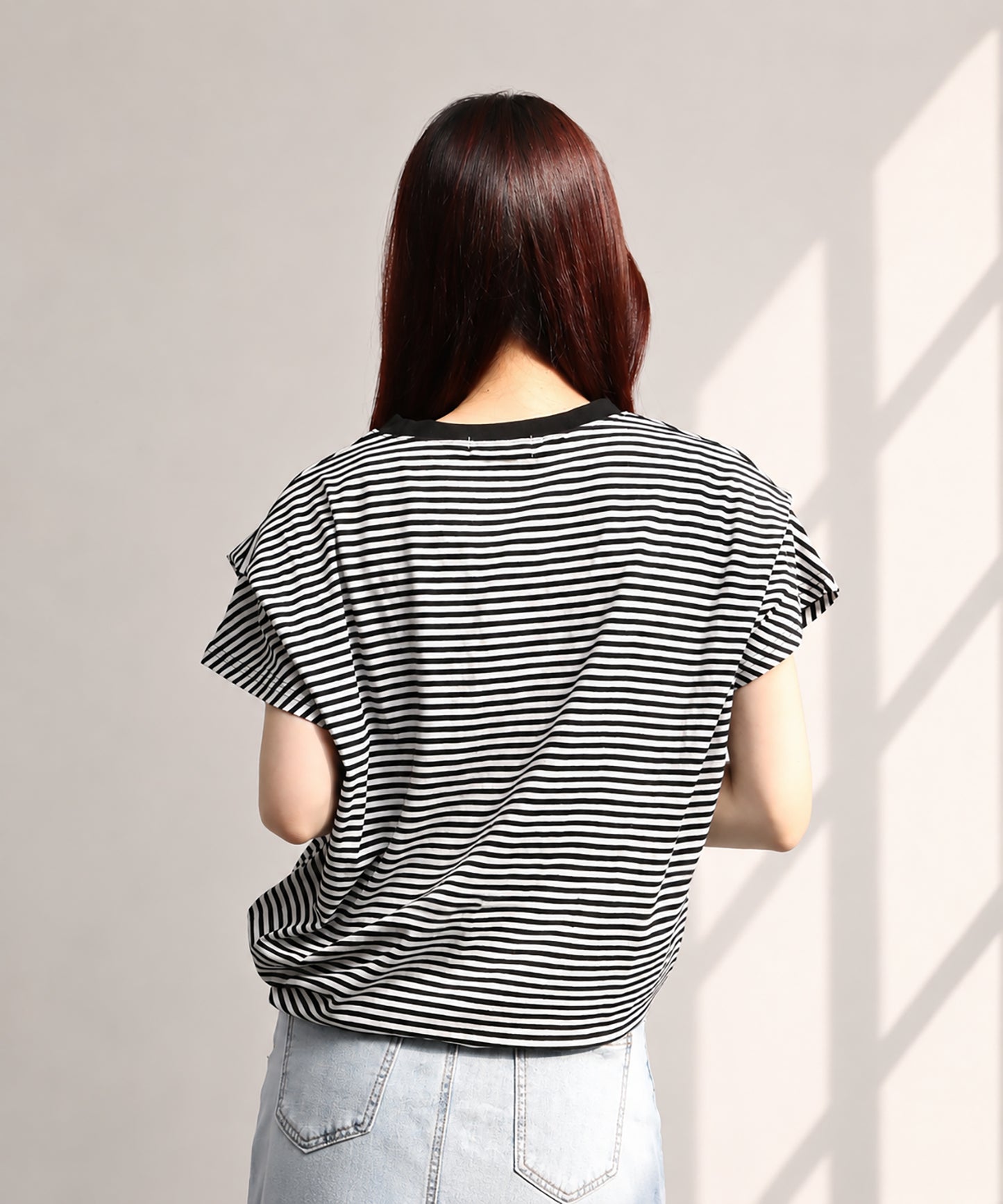 aimoha/ショルダータック半袖Tシャツ プルオーバー