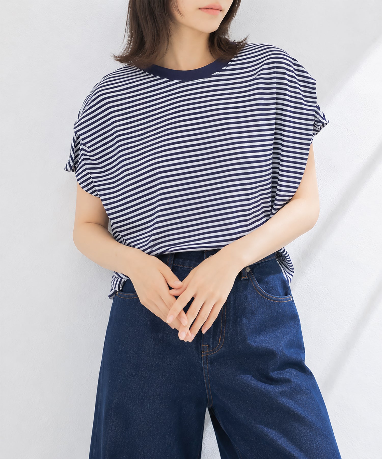 aimoha/ショルダータック半袖Tシャツ プルオーバー