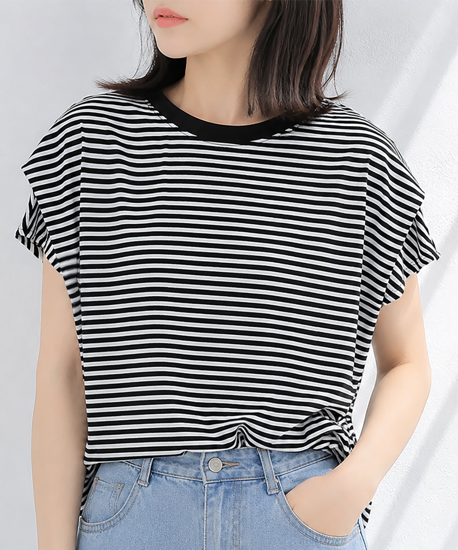aimoha/ショルダータック半袖Tシャツ プルオーバー