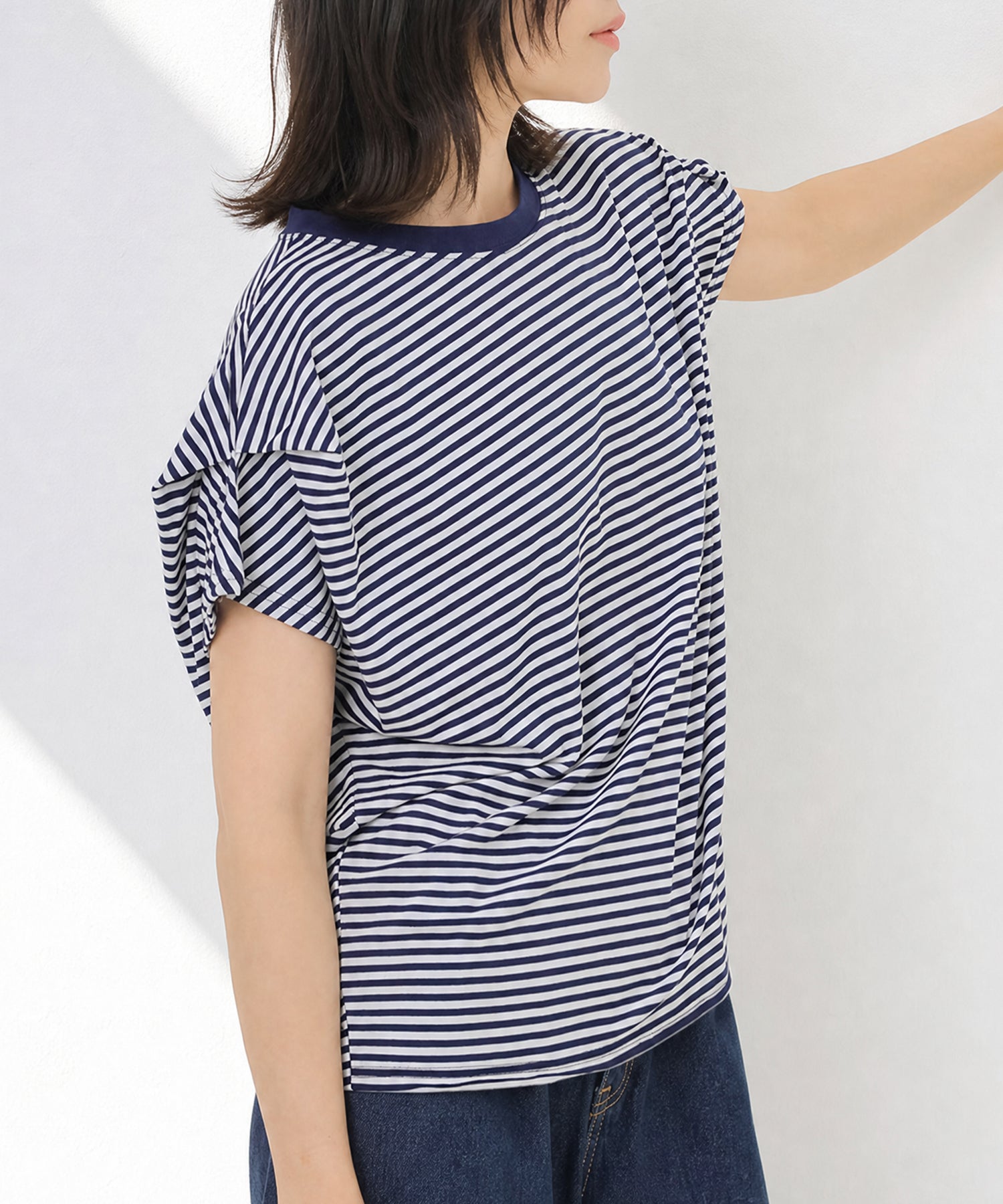 aimoha/ショルダータック半袖Tシャツ プルオーバー