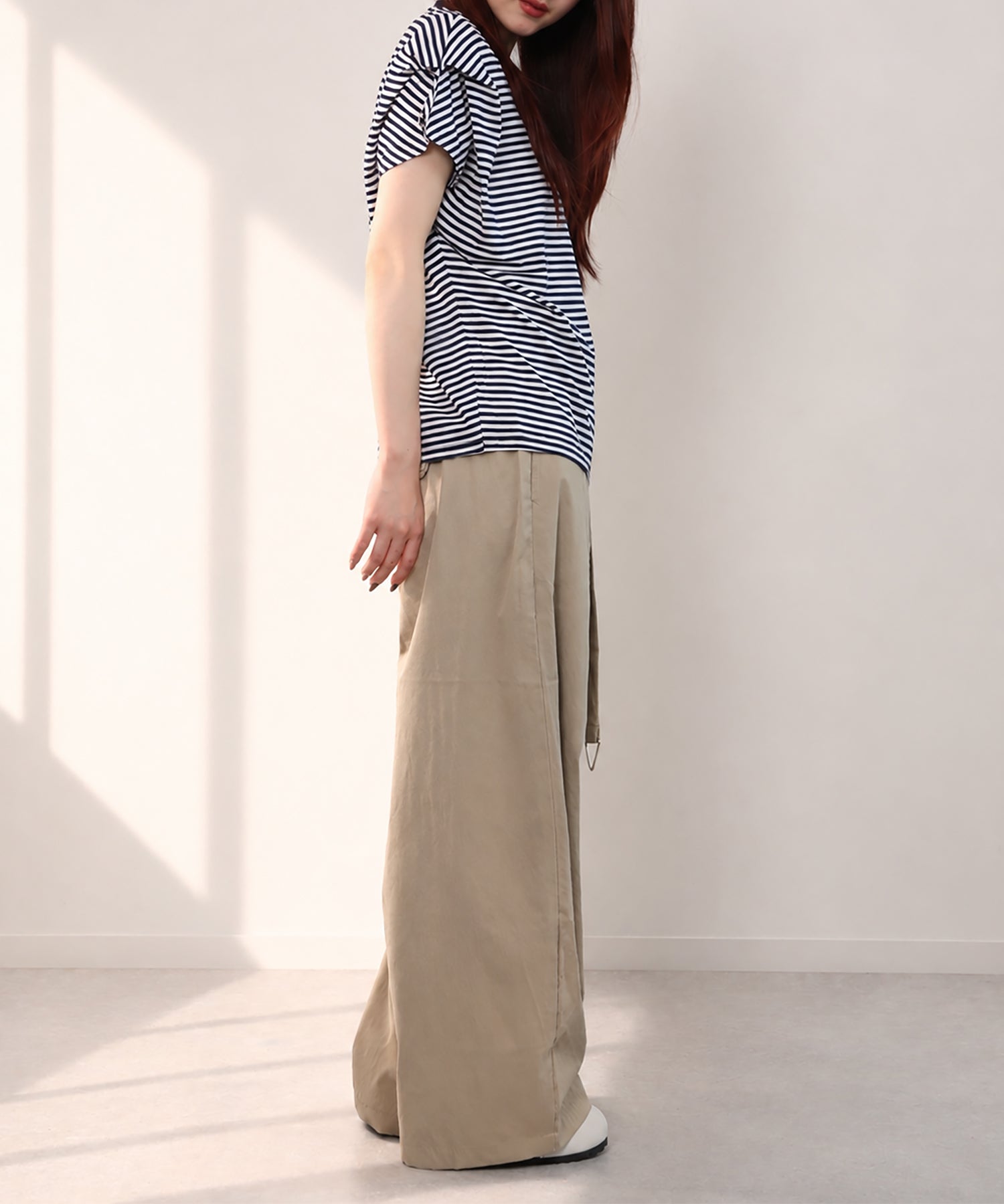 aimoha/ショルダータック半袖Tシャツ プルオーバー
