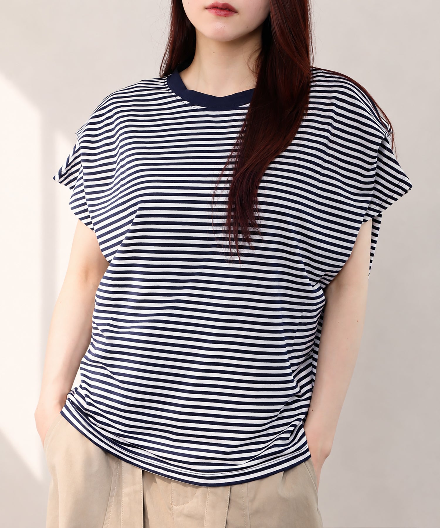 aimoha/ショルダータック半袖Tシャツ プルオーバー